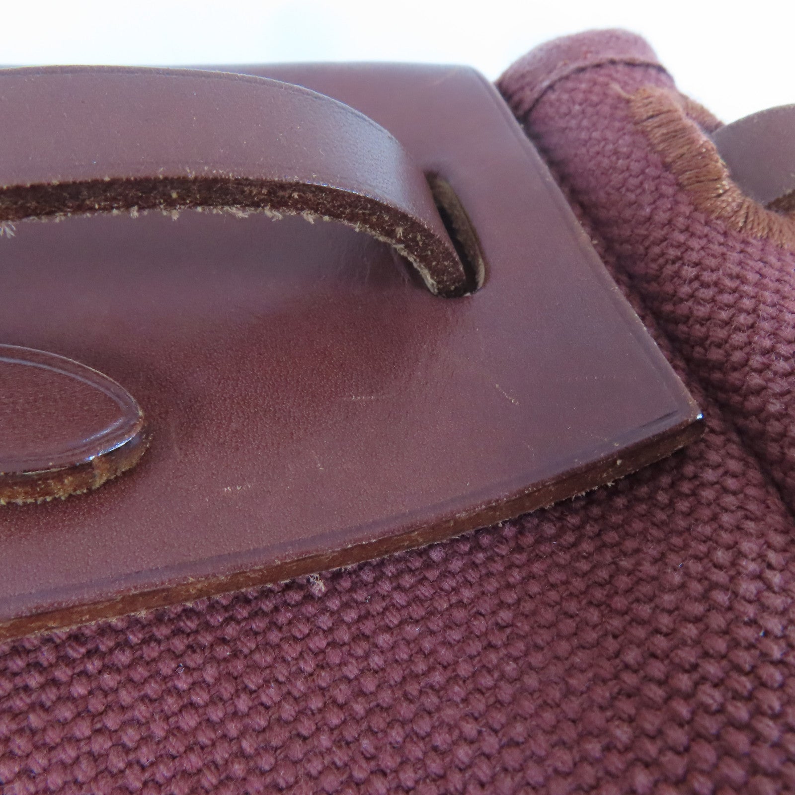 HERMES 帆布Herbag Cabas Toile金扣肩背袋啡色