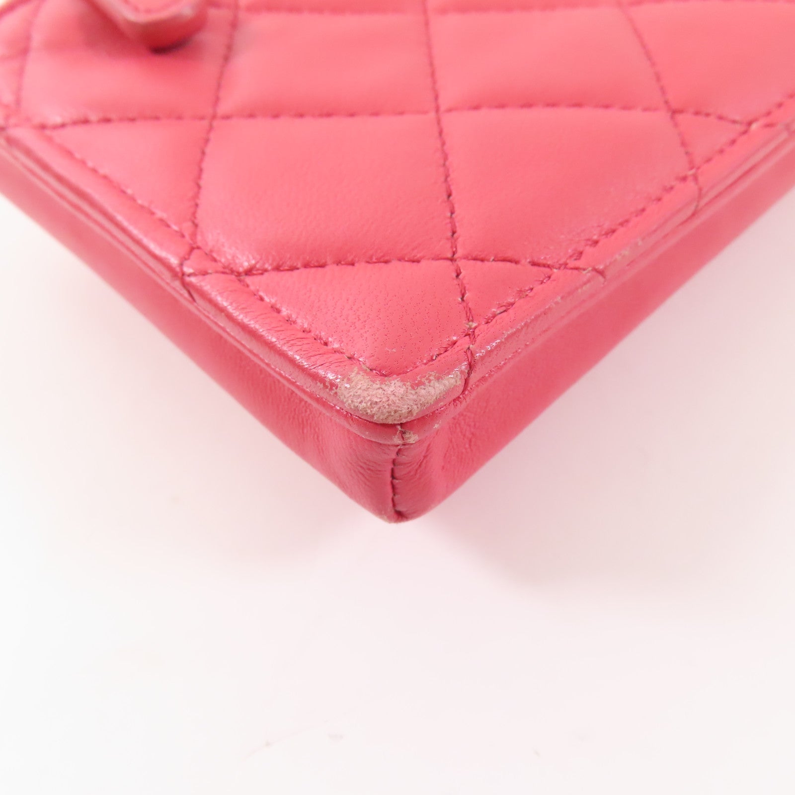 CHANEL 羊皮皮革Phone Case銀扣鏈帶肩背袋