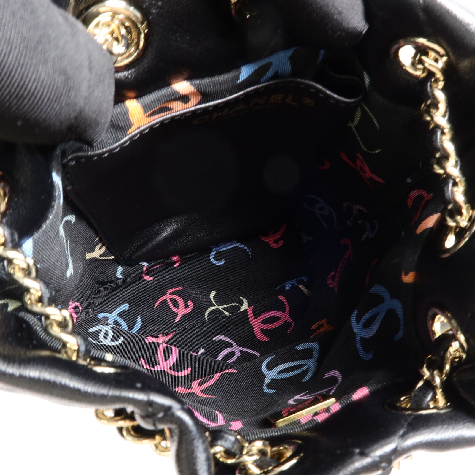 CHANEL 牛皮皮革Backpack鏈帶背包