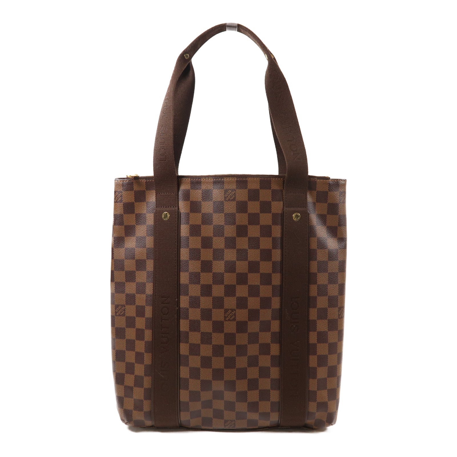 LOUIS VUITTON Damier Beaubourg金扣肩背袋棕色