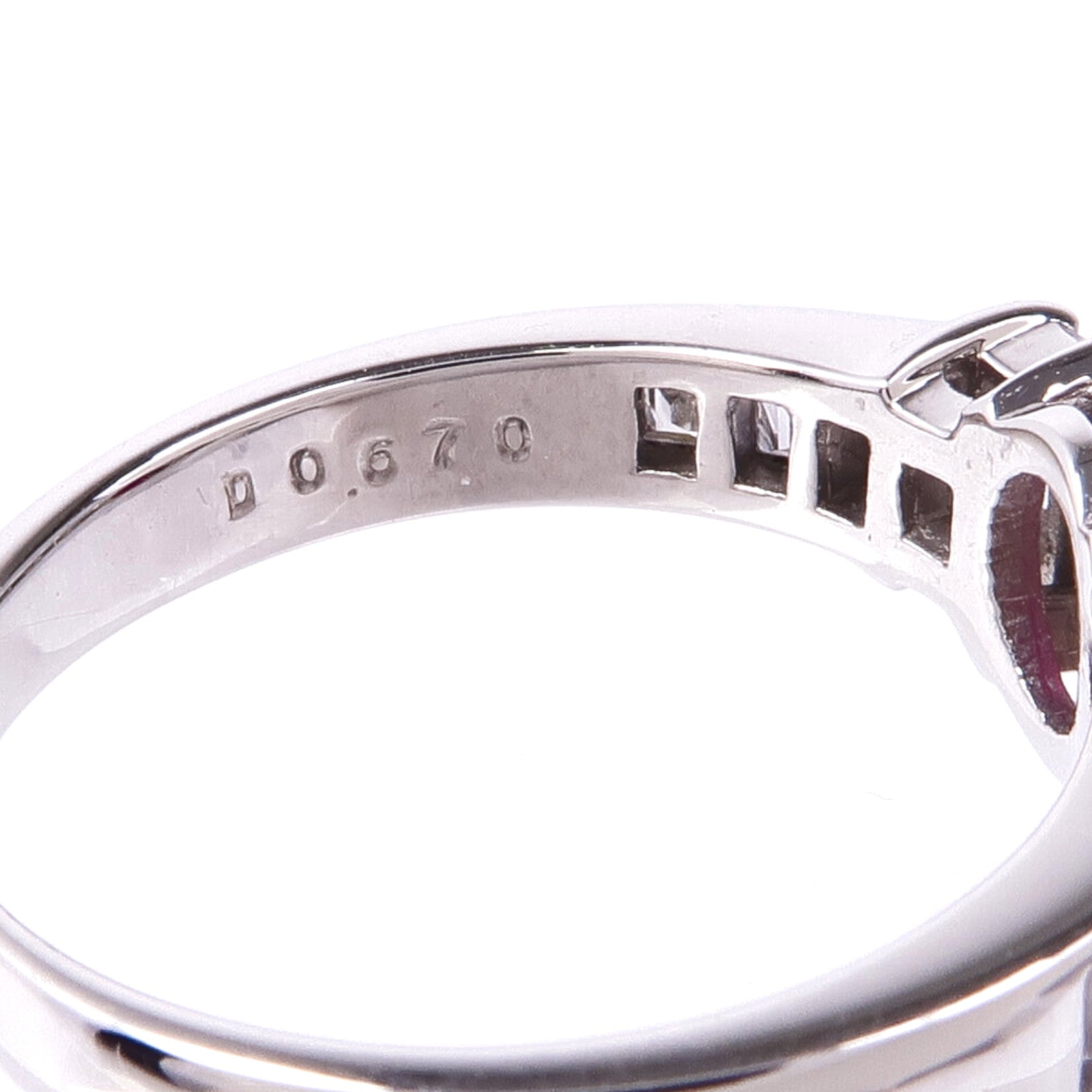 JEWELRY 【激減優惠】PT900鉑金Ruby Diamond Ring紅寶石/鑽石戒指US#6