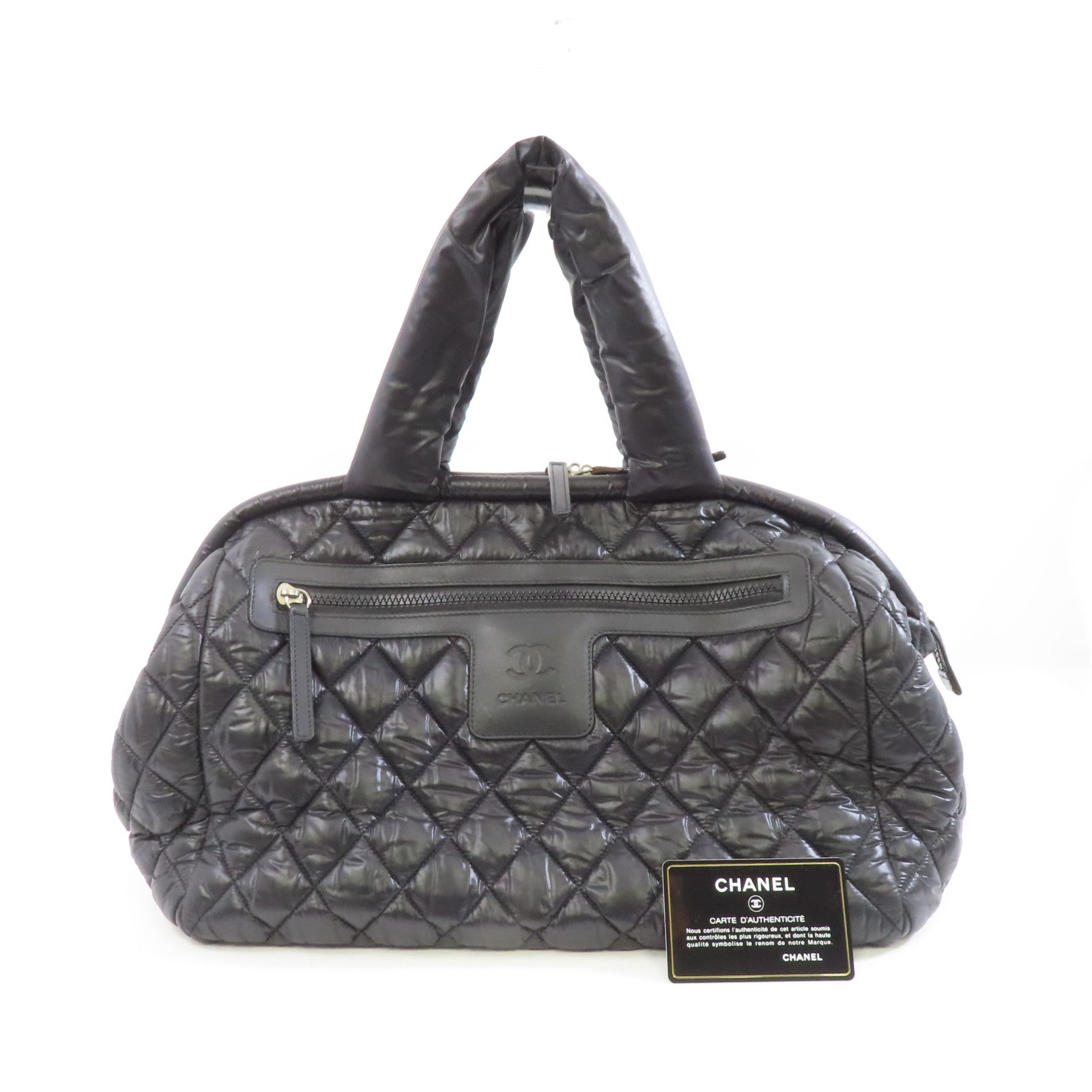 CHANEL 【激減優惠】尼龍Coco Cocoon銀扣手挽袋黑色