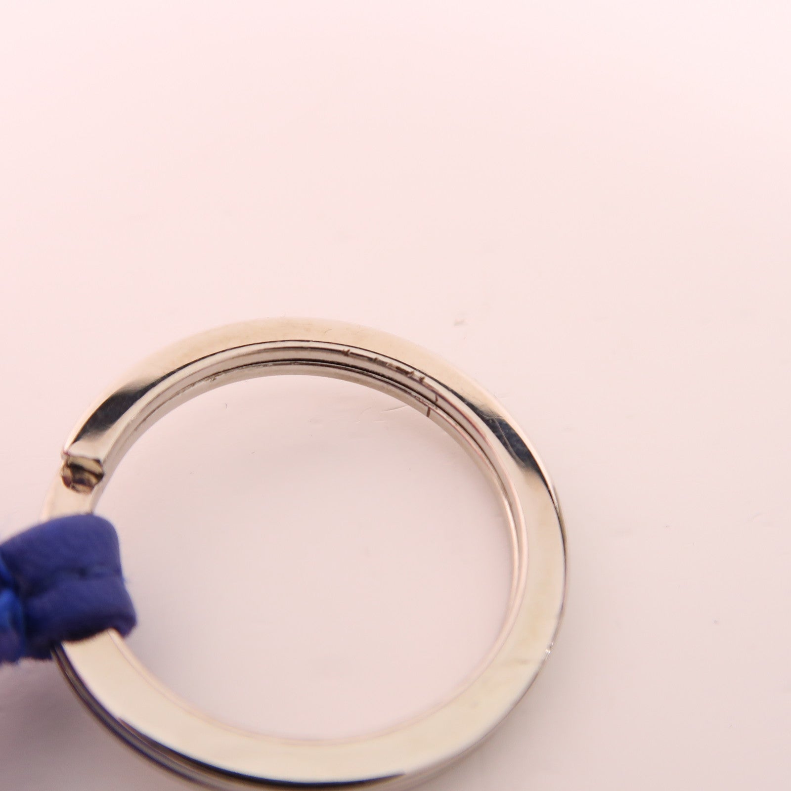 HERMES Swift皮革Duo Carmen Key Ring銀扣鑰匙圈Purple/Blue