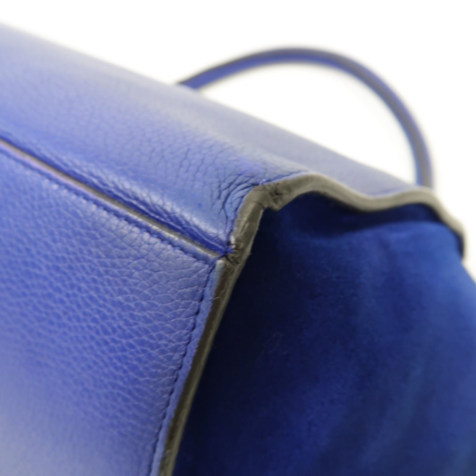 CELINE 【激減優惠】牛皮皮革Trapeze金扣手挽肩背兩用袋藍色