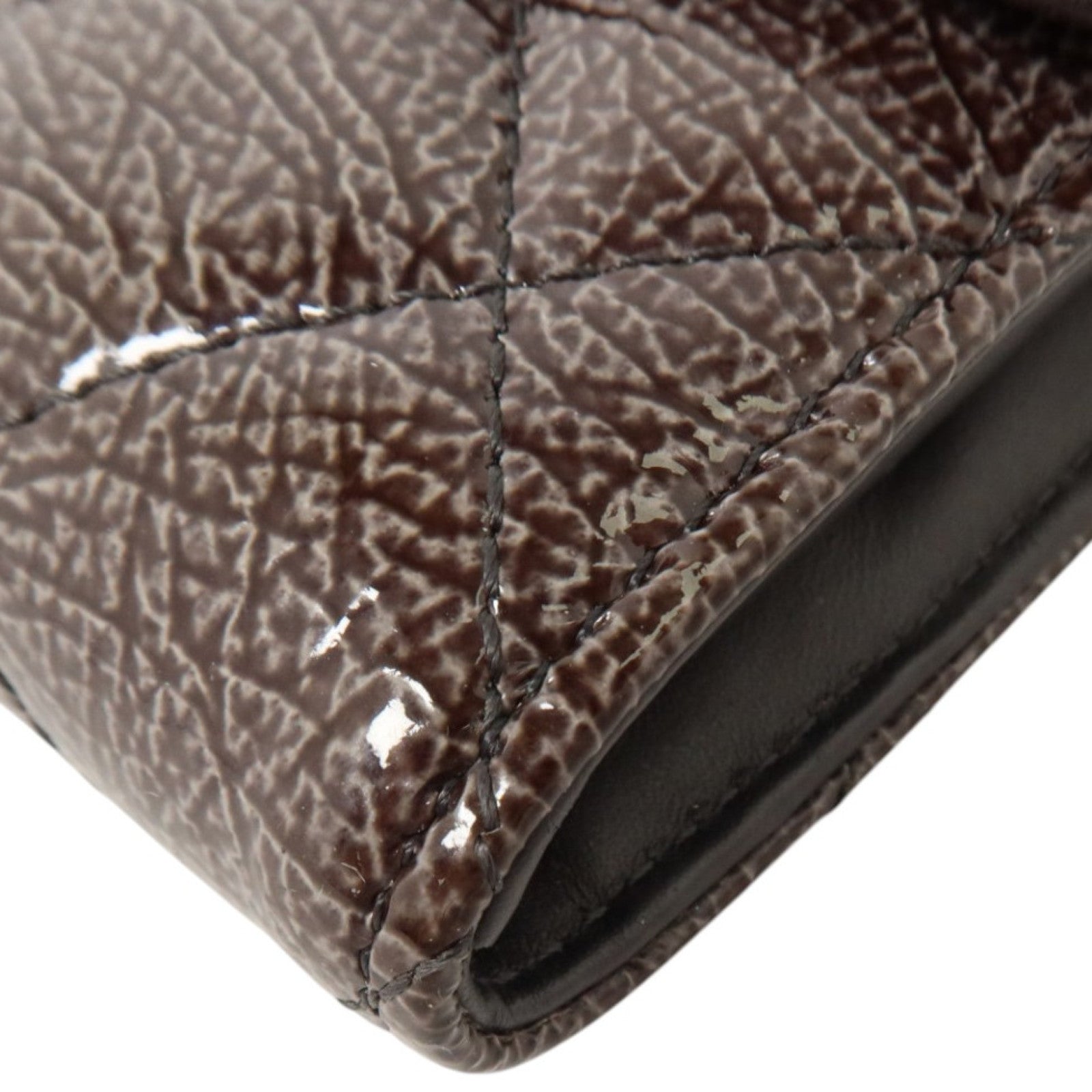 CHANEL 漆皮皮革Long Wallet銀扣長錢包
