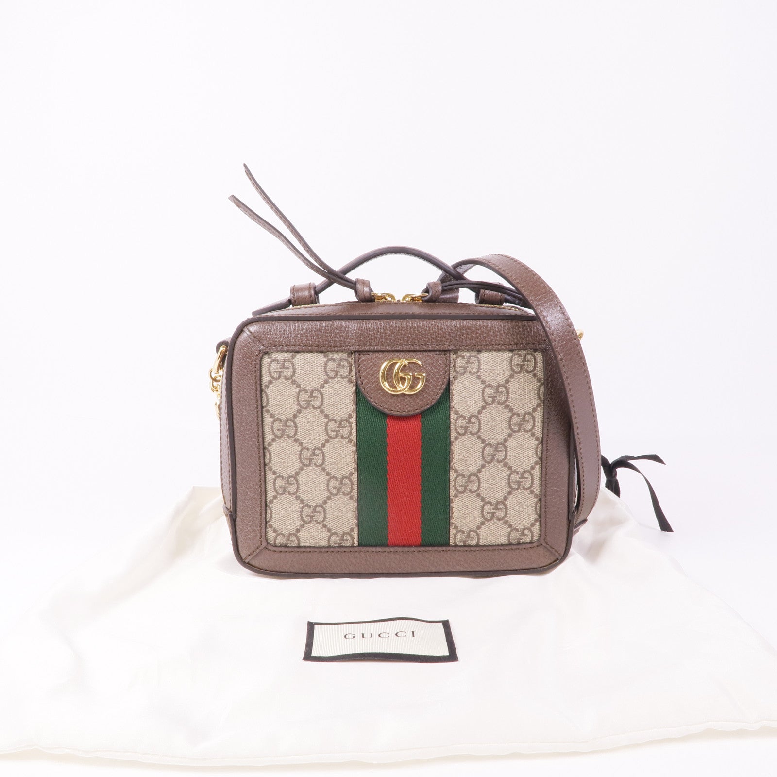 GUCCI 塗層帆布Ophidia Mini金扣手挽肩背兩用袋