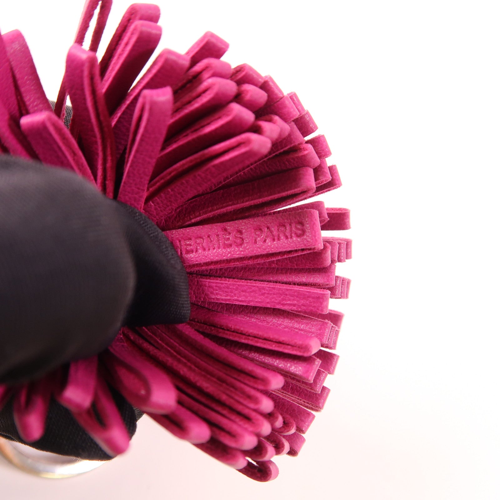 HERMES Swift皮革Duo Carmen Key Ring銀扣鑰匙圈Purple/Blue