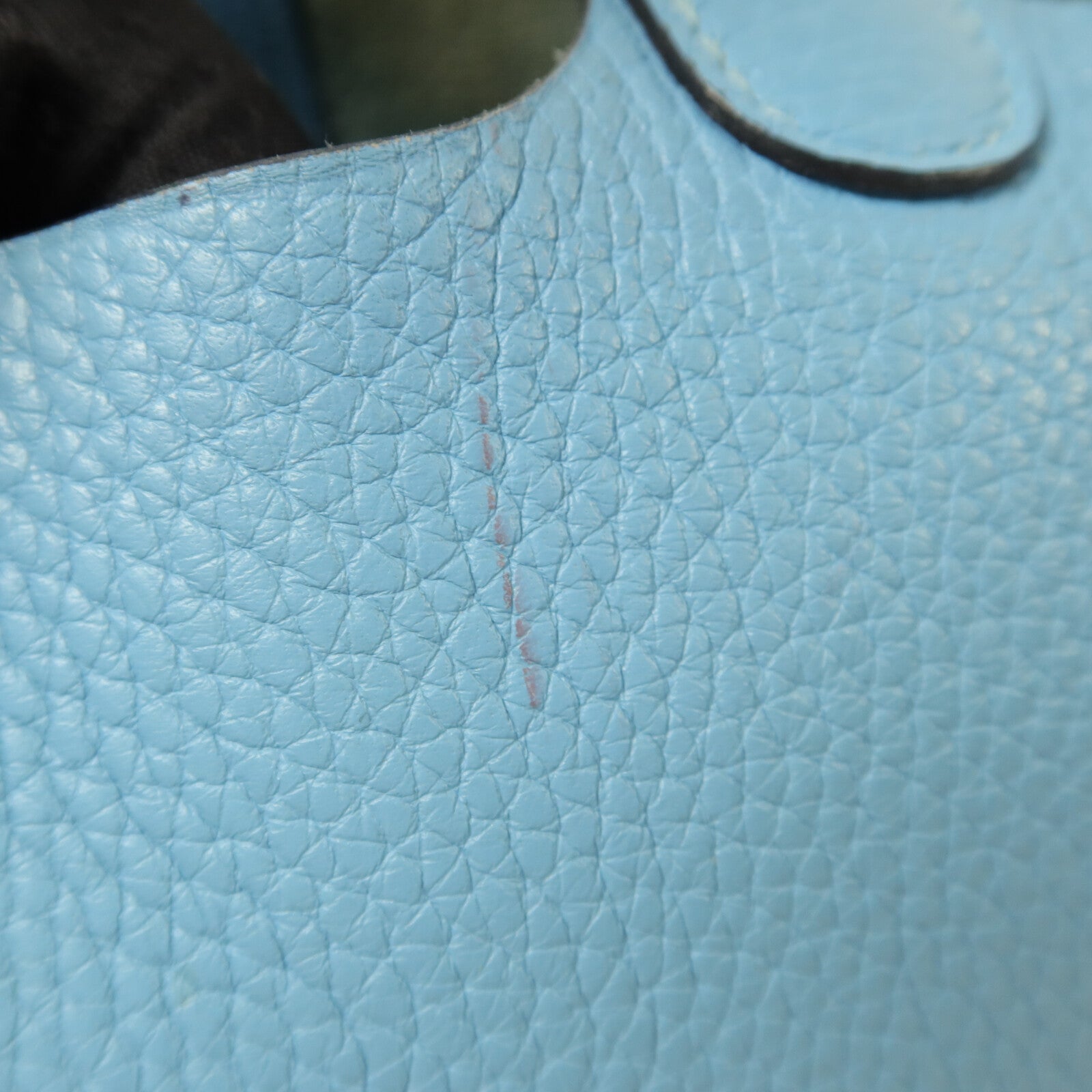 HERMES Clemence皮革Picotin PM手挽袋Bleu Du Nord