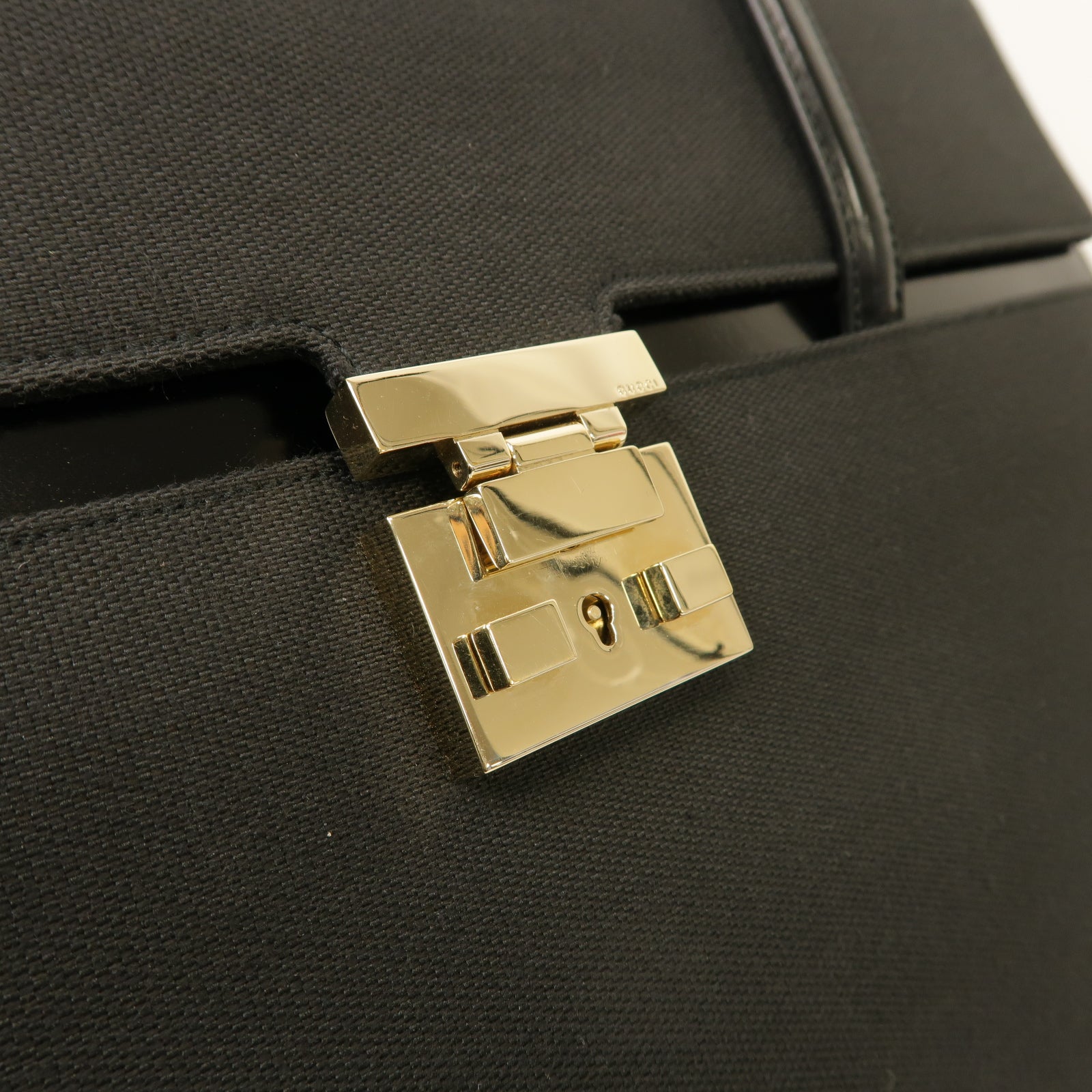 GUCCI 帆布Shoulder Bag金扣肩背袋黑色