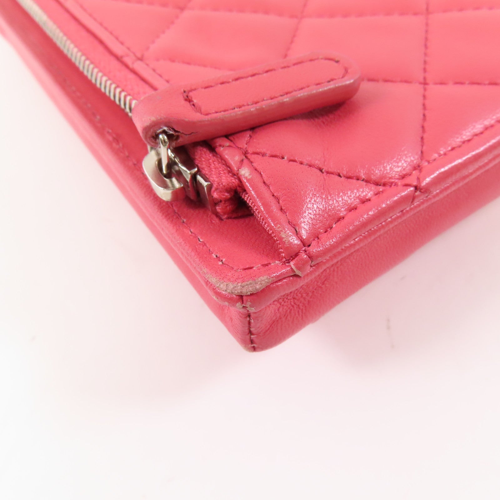 CHANEL 羊皮皮革Phone Case銀扣鏈帶肩背袋