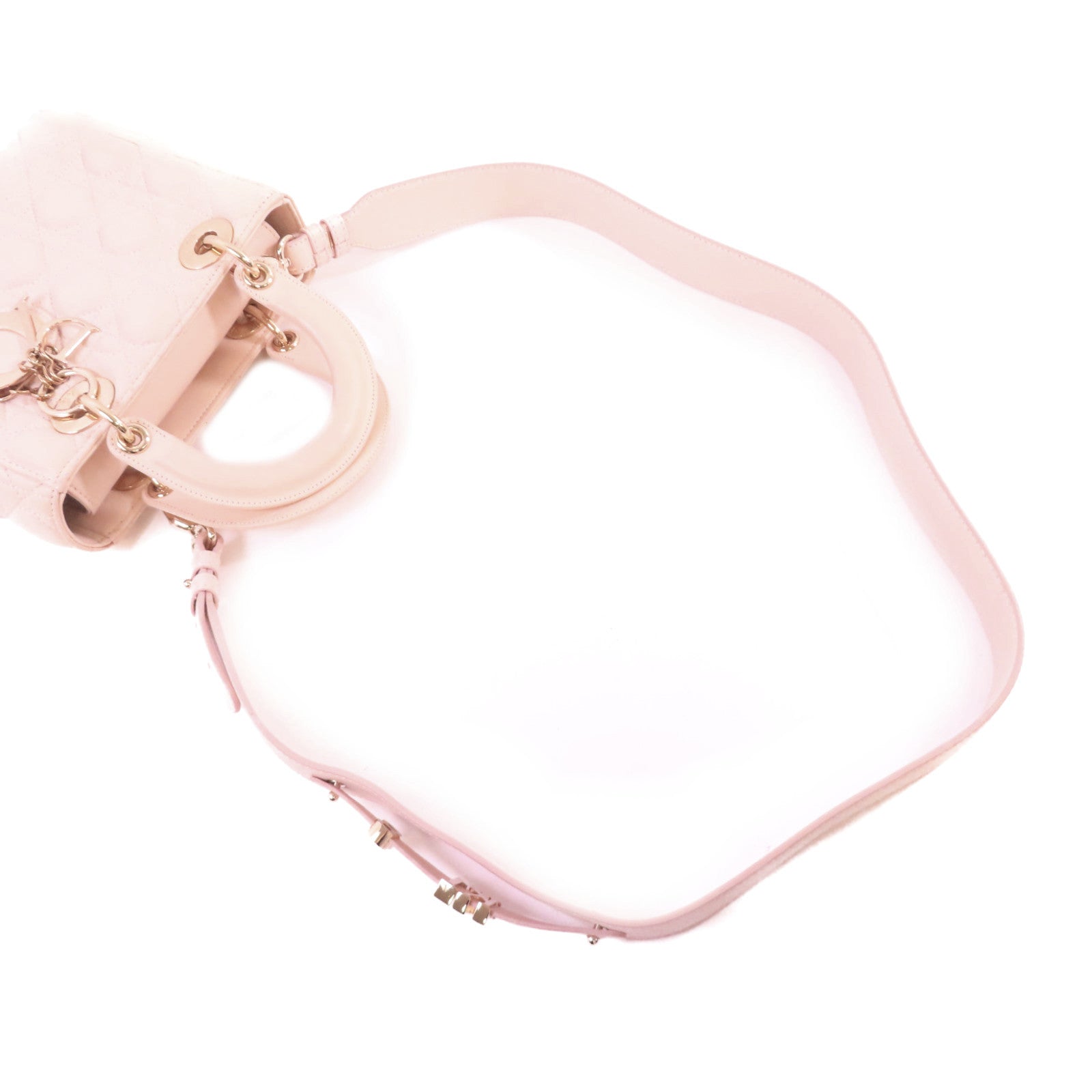 Dior 羊皮皮革Lady Dior Way Shoulder Bag金扣手挽肩背兩用袋裸色