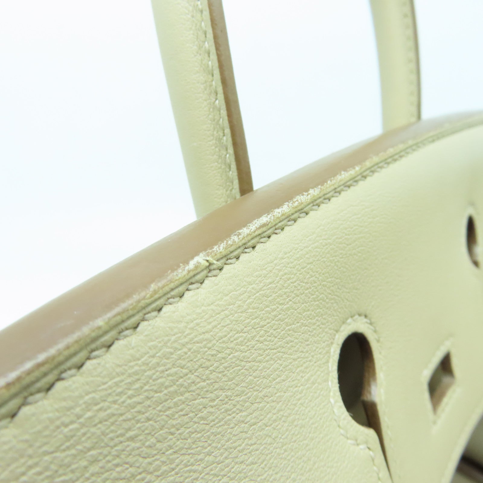HERMES Swift皮革Birkin 25銀扣手挽袋Trench米色
