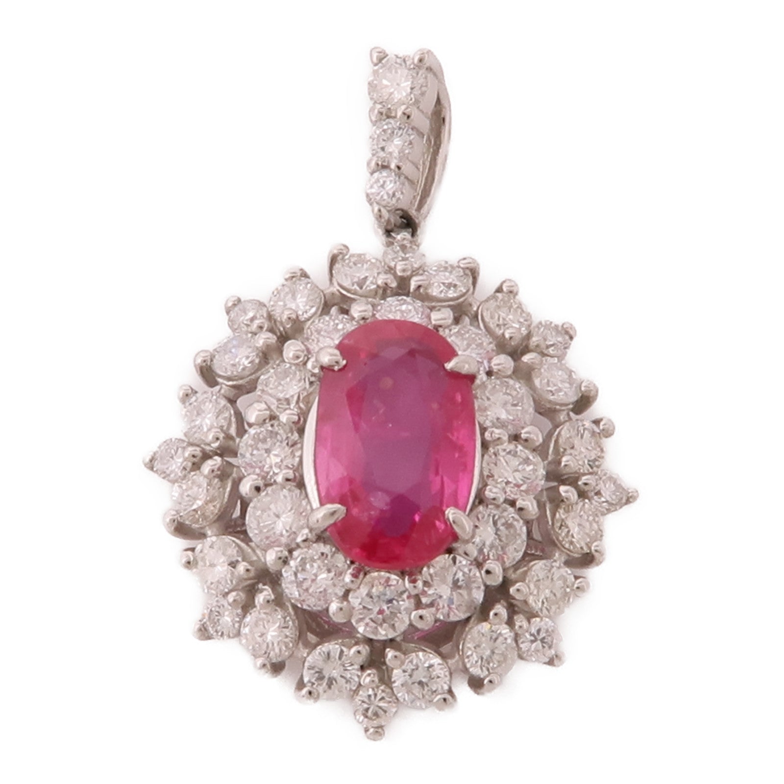 JEWELRY PT950鉑金Ruby/Diamond Pendant Top紅寶石/鑽石吊墜