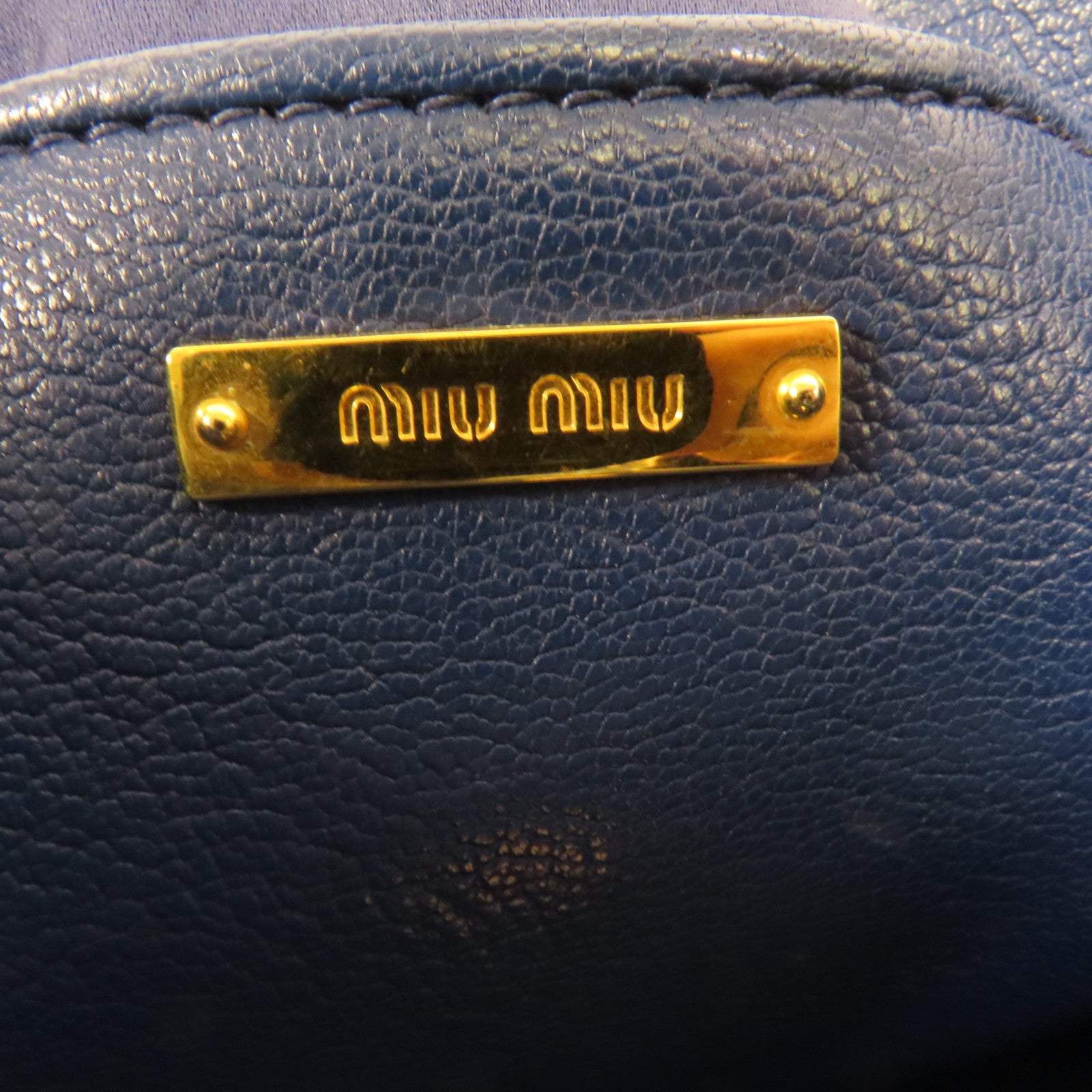 Miu Miu 【激減優惠】皮革2 Way Shoulder金扣手挽肩背兩用袋