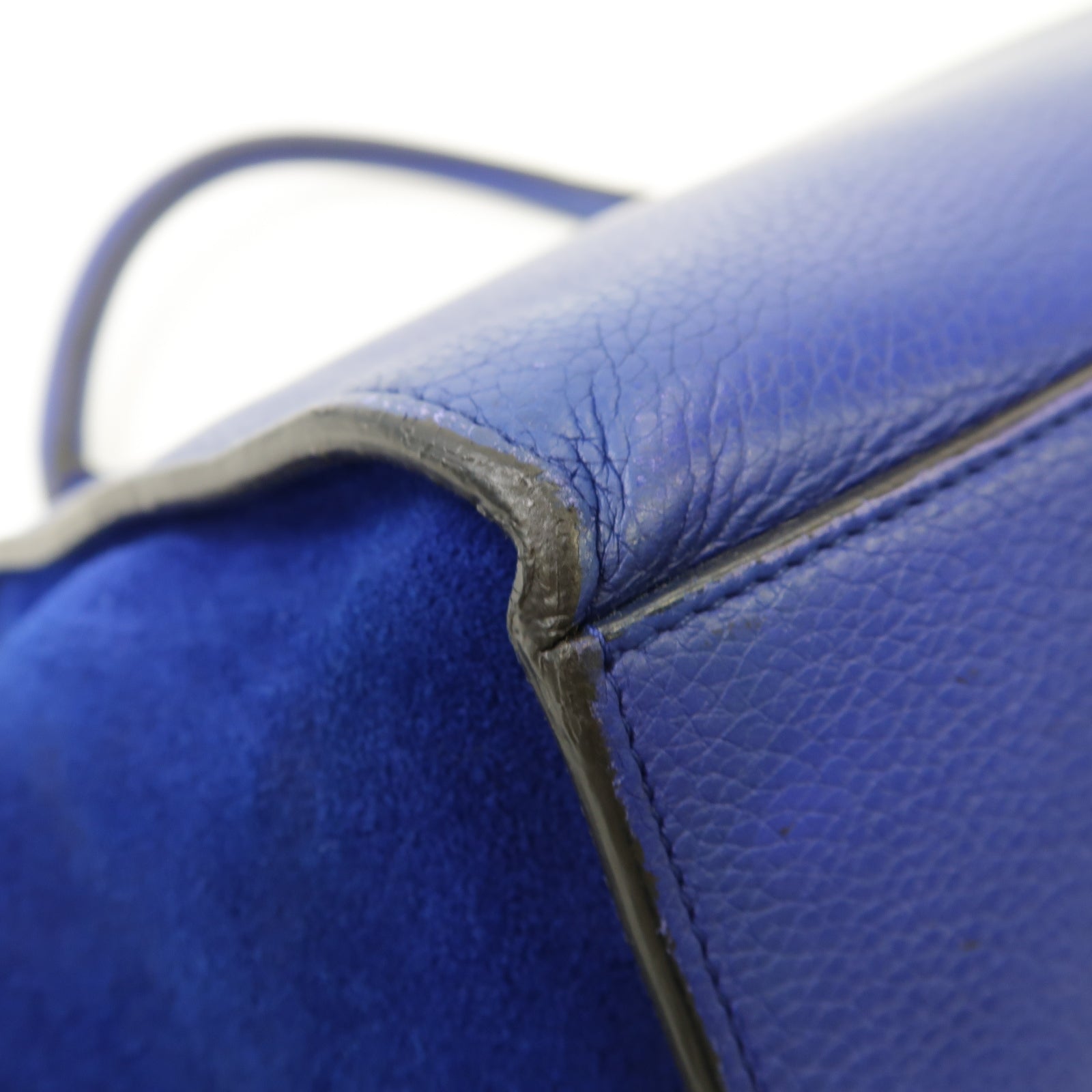 CELINE 【激減優惠】牛皮皮革Trapeze金扣手挽肩背兩用袋藍色