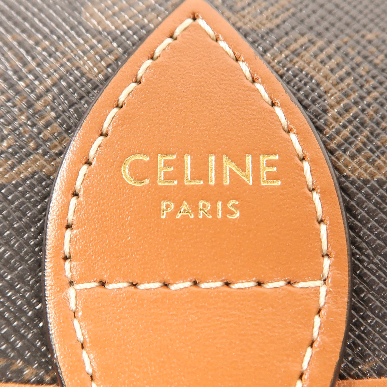 CELINE 塗層帆布Folco Bag金扣肩背袋