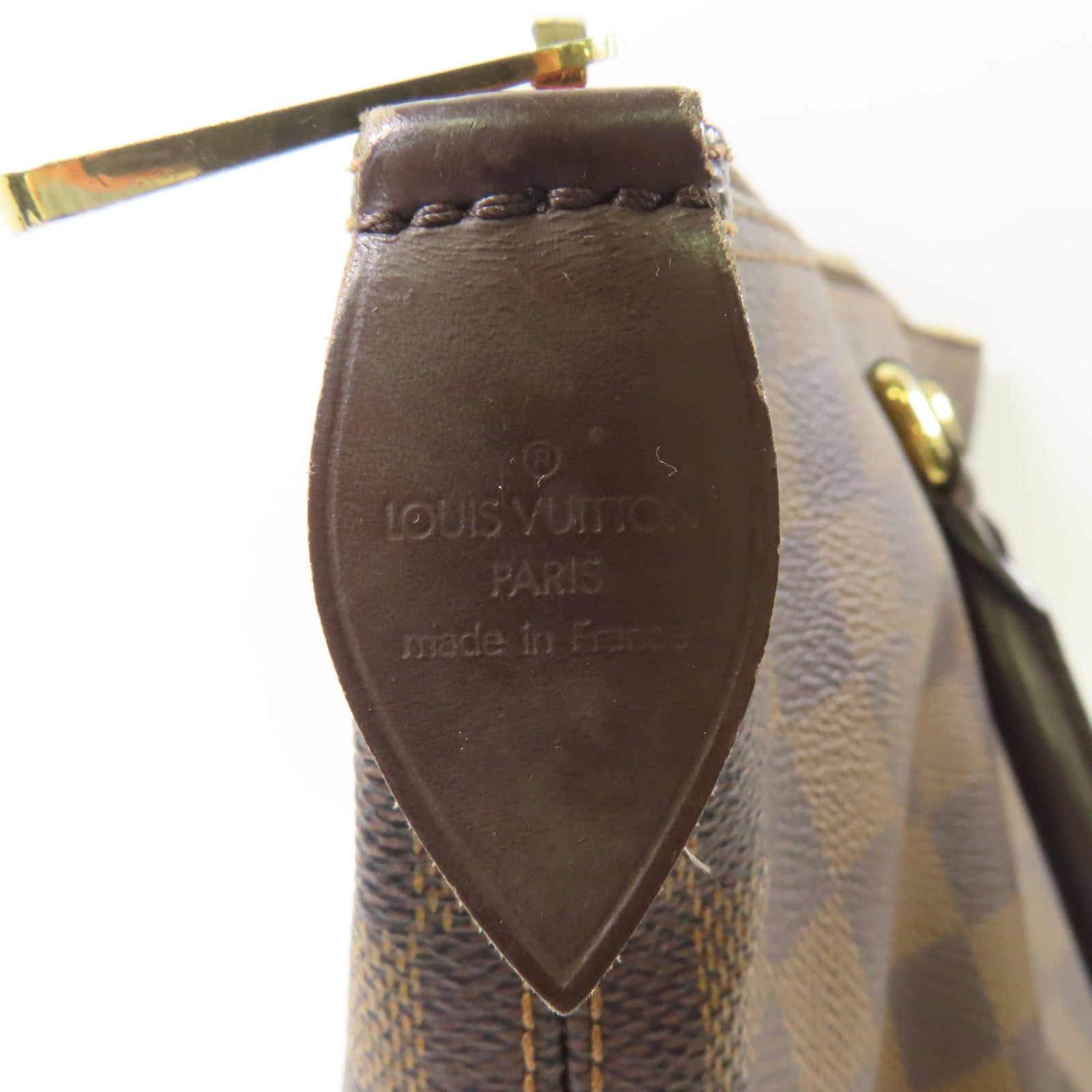 LOUIS VUITTON Damier Saleya MM金扣肩背袋/手挽袋棕色