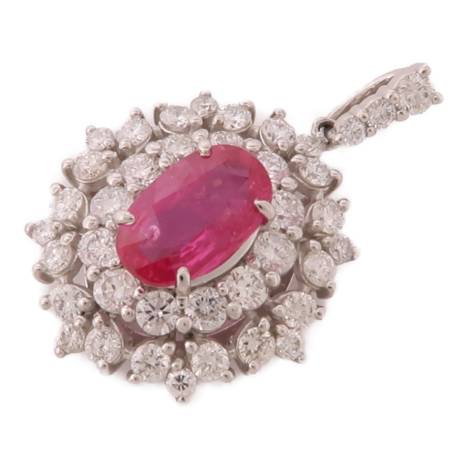JEWELRY PT950鉑金Ruby/Diamond Pendant Top紅寶石/鑽石吊墜
