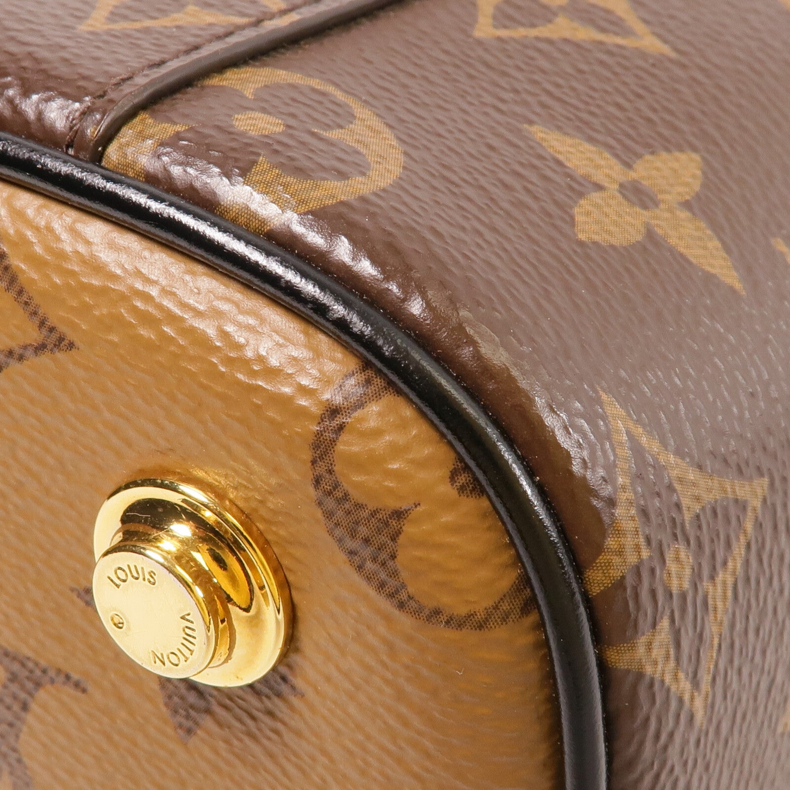 LOUIS VUITTON Monogram/Monogram Reverse Vanity PM手挽肩背兩用袋棕色