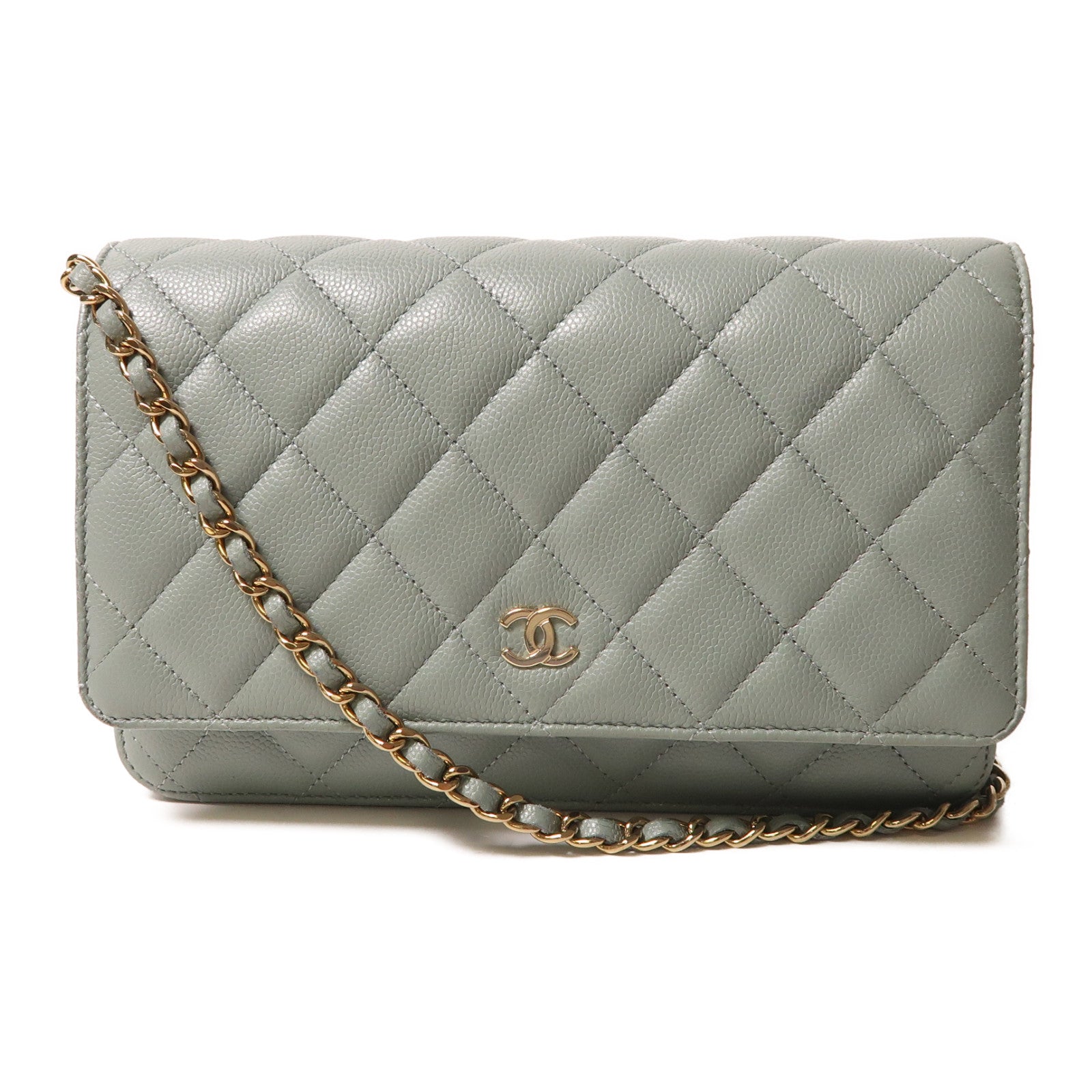 CHANEL 牛皮皮革Wallet On Chain金扣鏈帶肩背袋