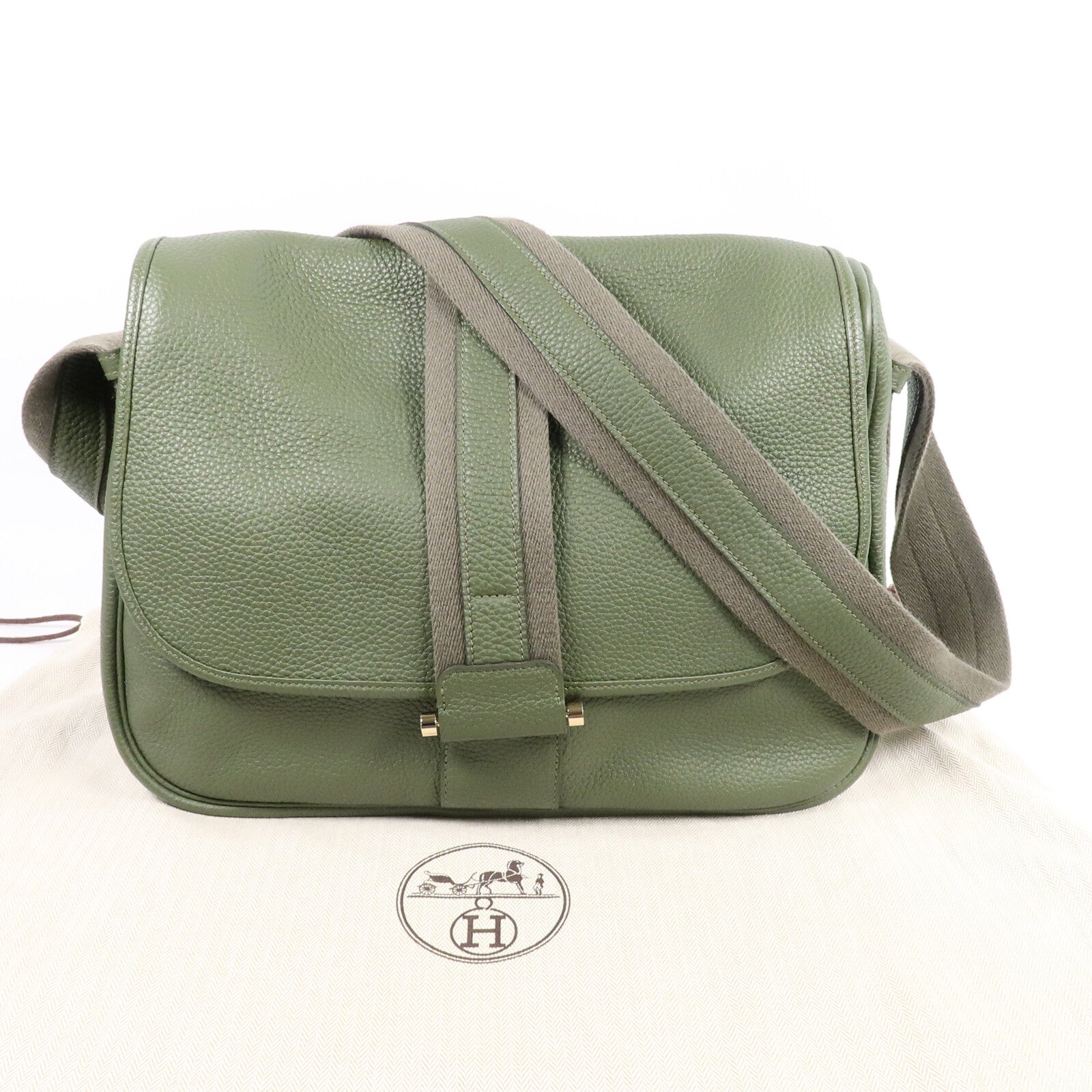 HERMES Clemence皮革Bourlingue Messenger Bag肩背袋