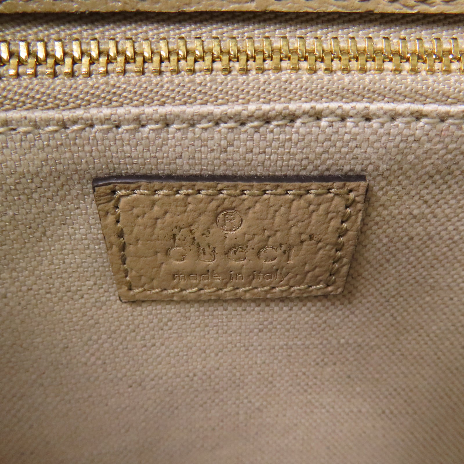 Gucci GG GHW Horsebit 1955 Shoulder Bag Coated Canvas Beige