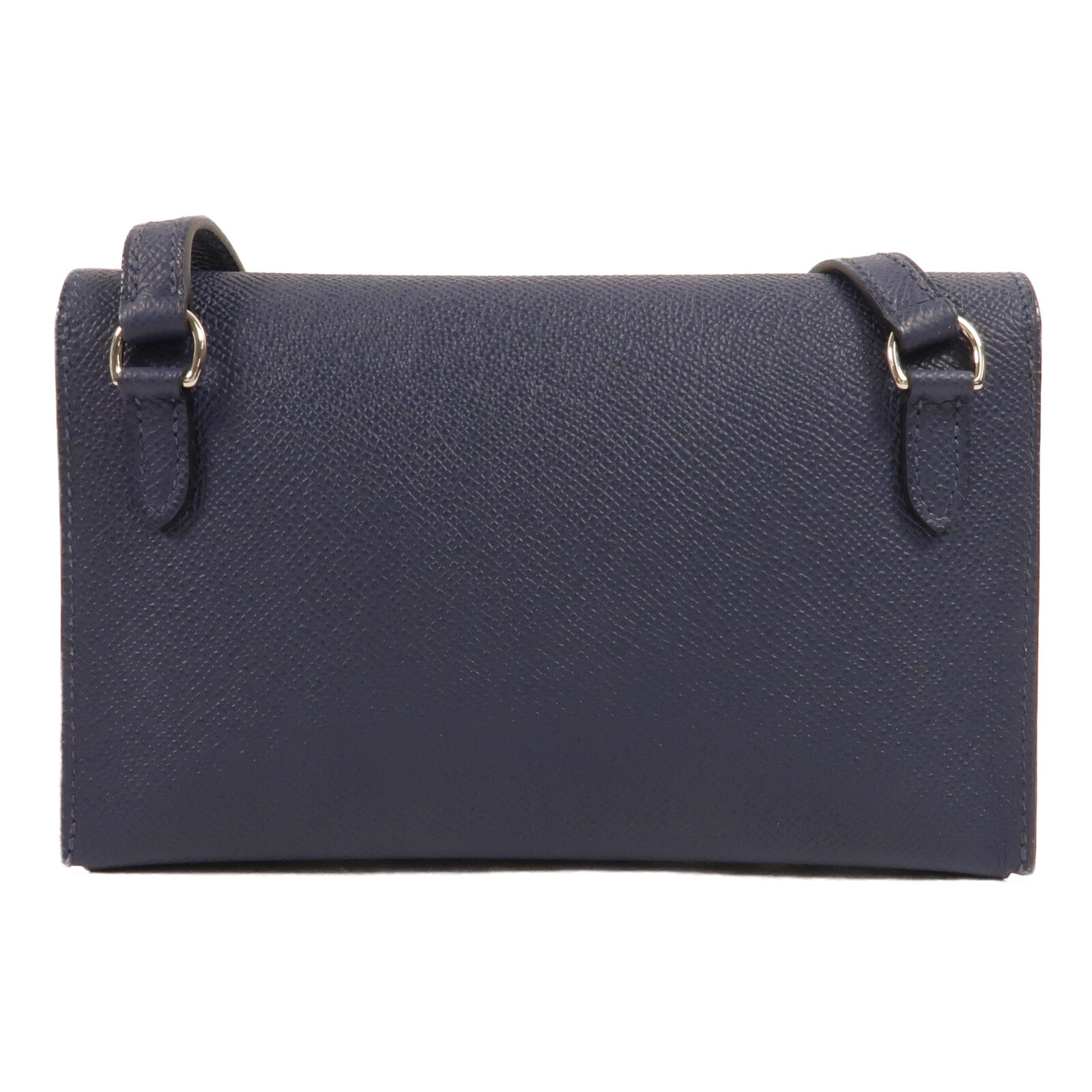 HERMES Epsom皮革Hermesnap Wallet Bag肩背袋Bleu Navy