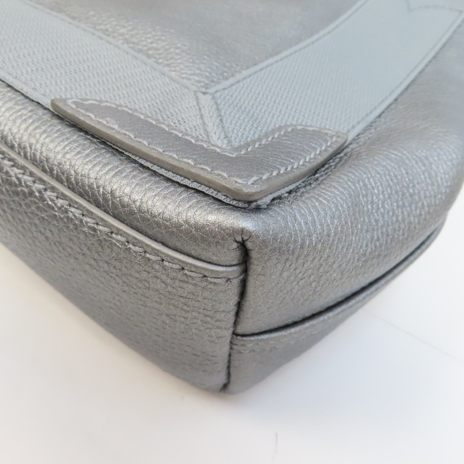 BALENCIAGA 牛皮皮革Cabas XS Bag手挽肩背兩用袋銀色