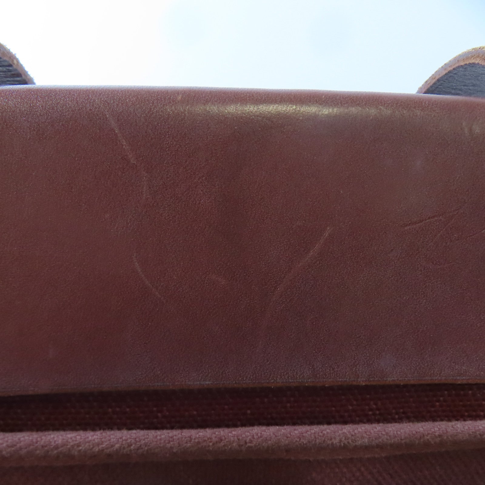 HERMES 帆布Herbag Cabas Toile金扣肩背袋啡色
