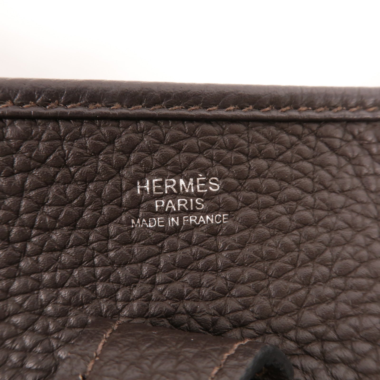 HERMES Clemence皮革Evelyne PM肩背袋Cacao