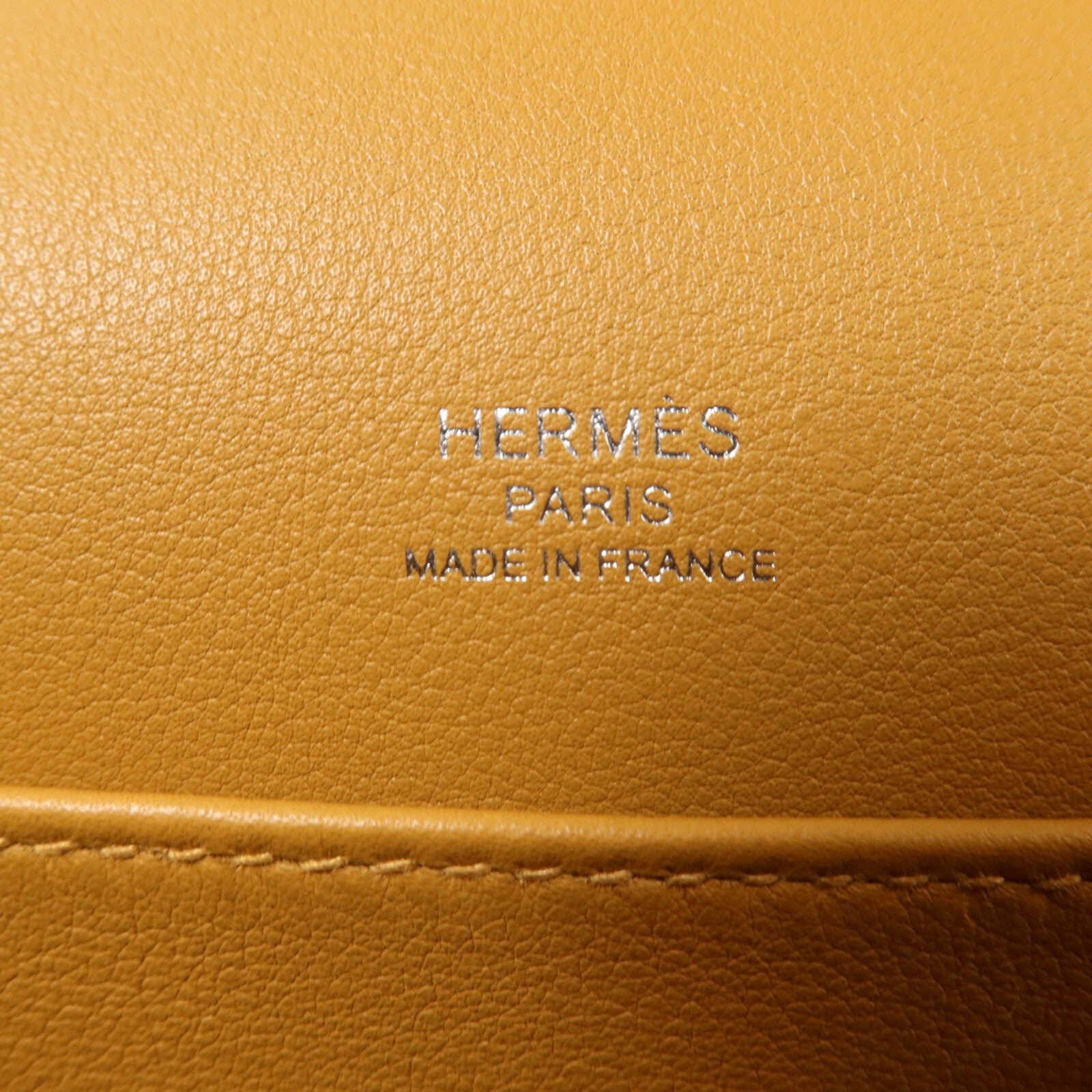 HERMES Chevre皮革Geta Bag肩背袋Caramel
