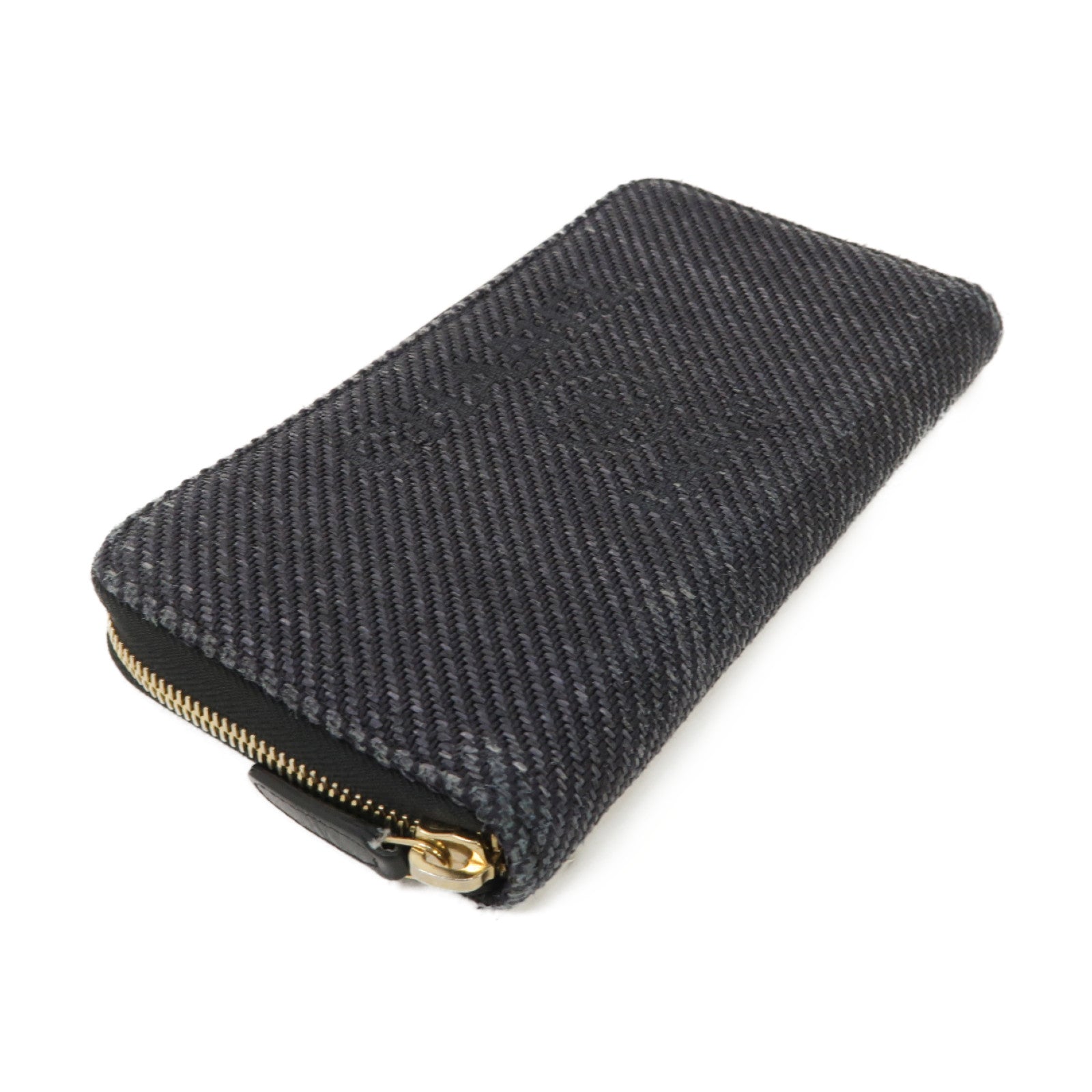 CHANEL 帆布Long Wallet金扣長錢包黑色
