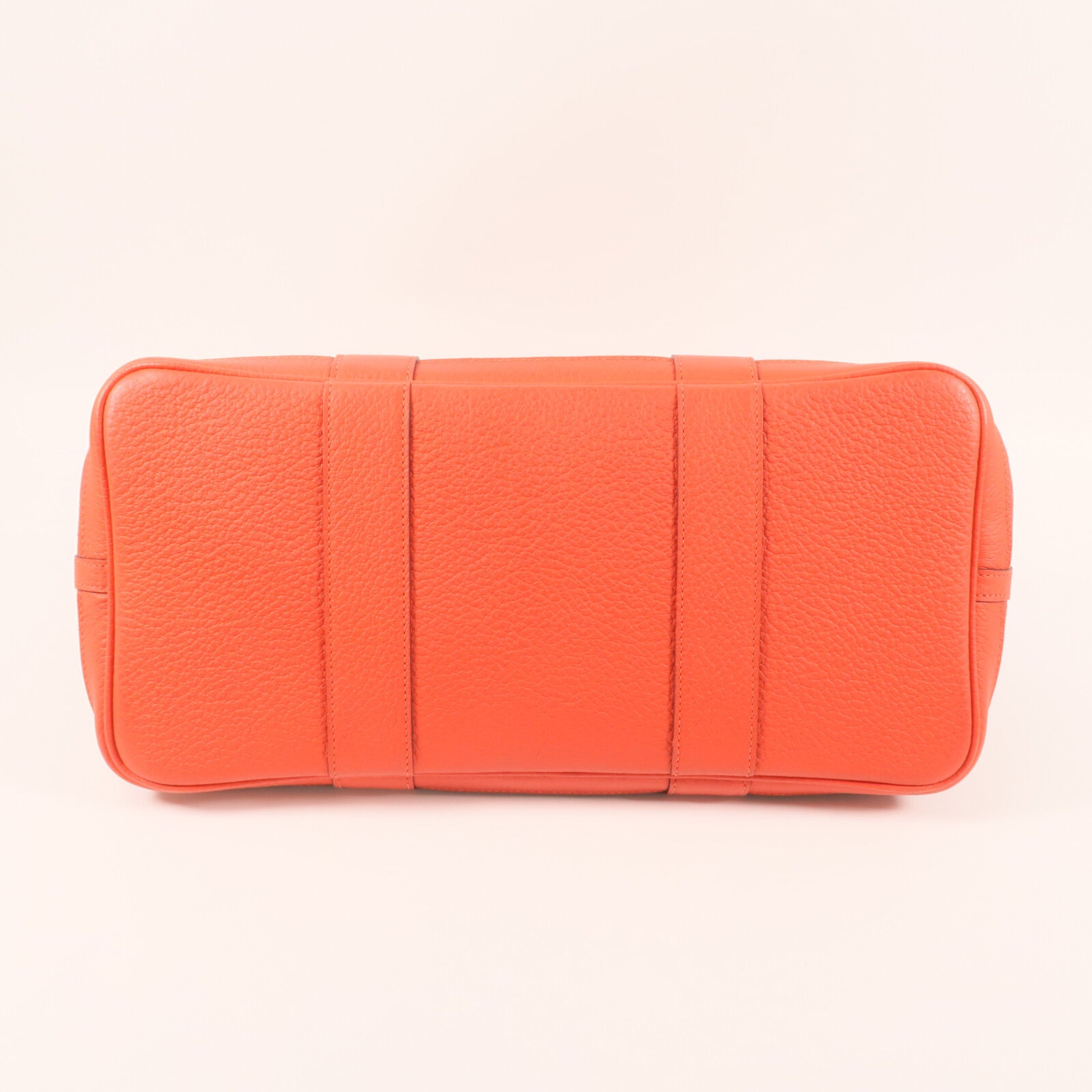 HERMES 帆布Garden Party PM金扣手挽袋Rouge duchesse