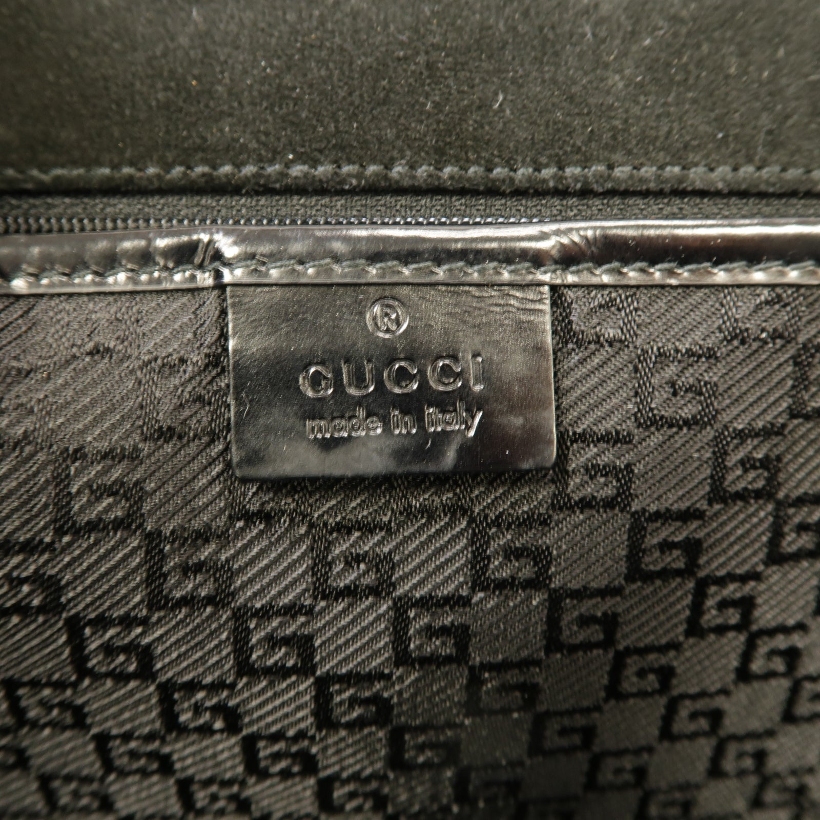 GUCCI 帆布Shoulder Bag金扣肩背袋黑色