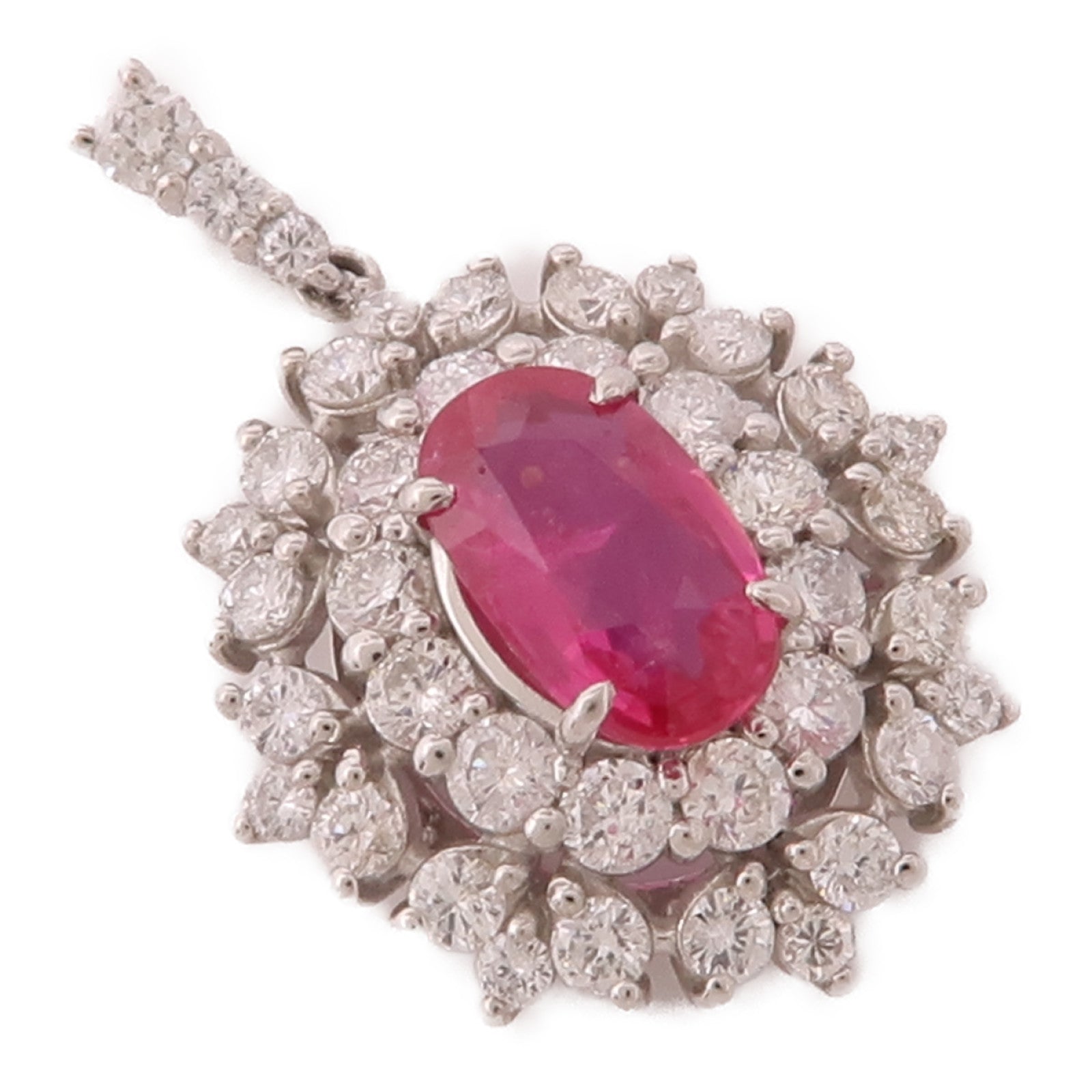JEWELRY PT950鉑金Ruby/Diamond Pendant Top紅寶石/鑽石吊墜