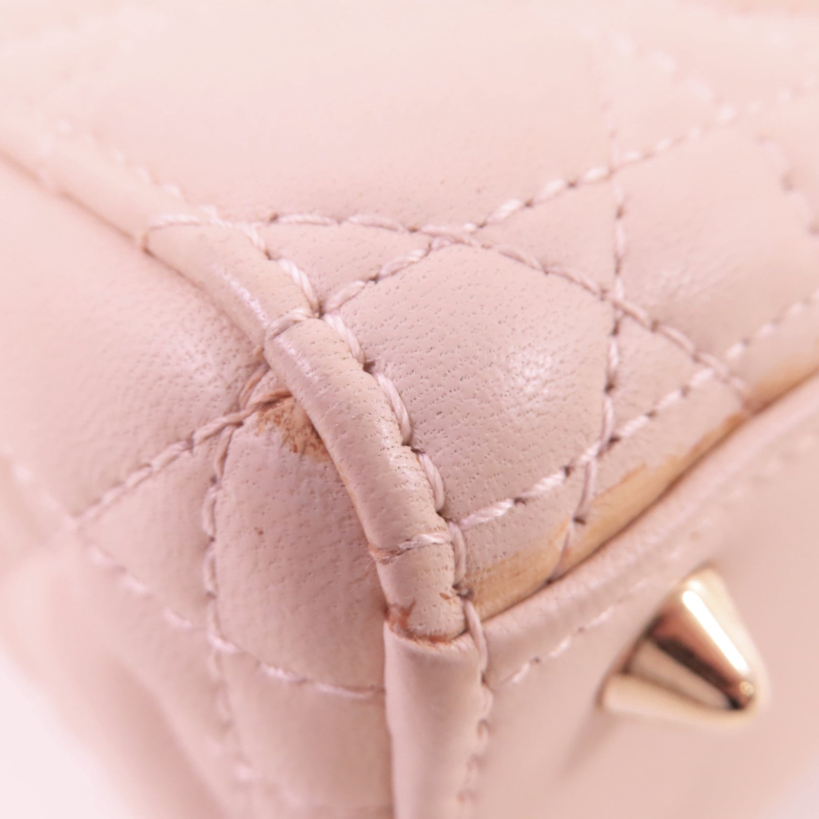 Dior 羊皮皮革Lady Dior Way Shoulder Bag金扣手挽肩背兩用袋裸色