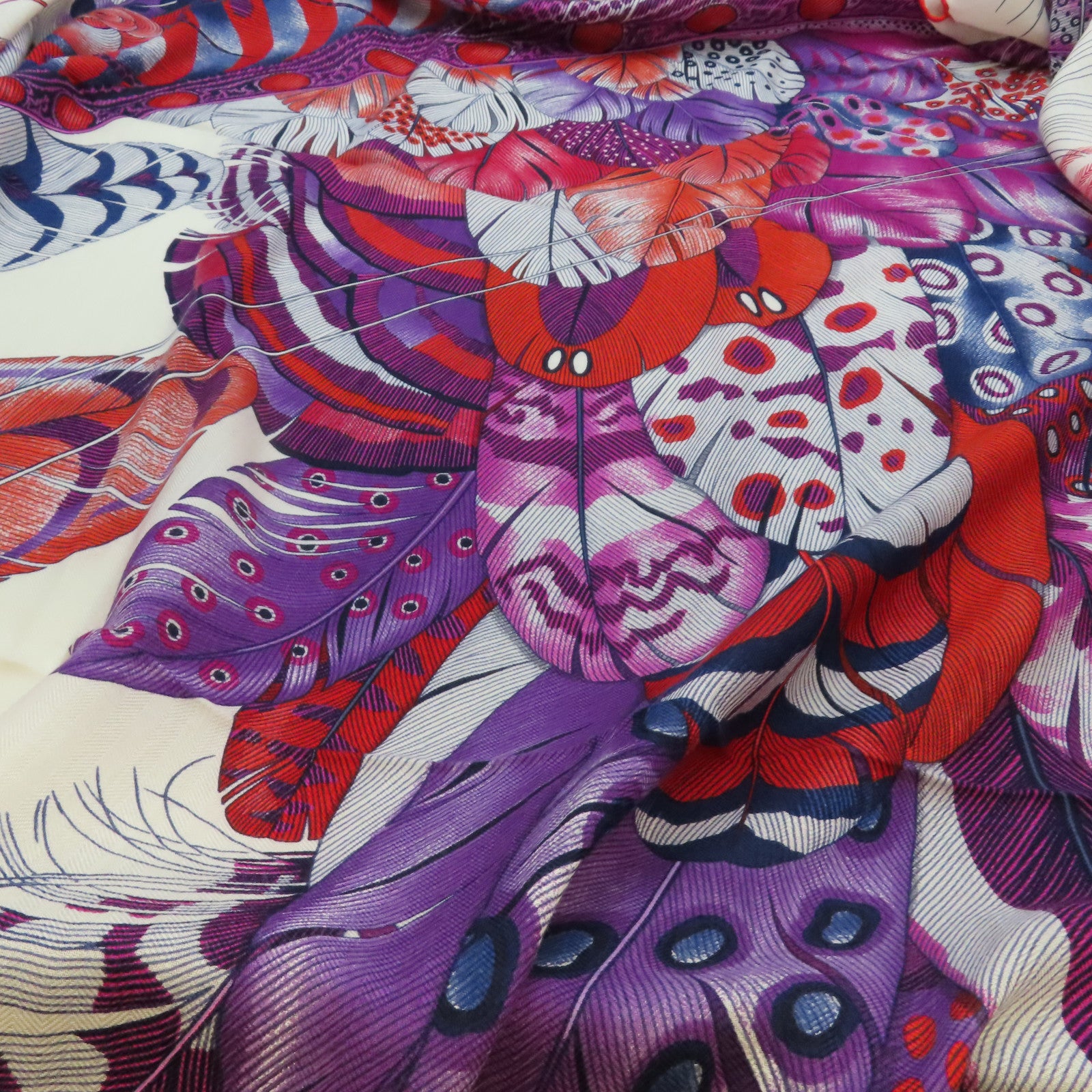 HERMES 【激減優惠】羊絨/絲質Scarf圍巾白色/紫色/紅色