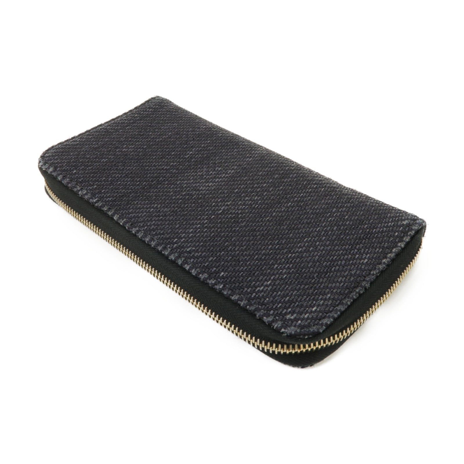 CHANEL 帆布Long Wallet金扣長錢包黑色