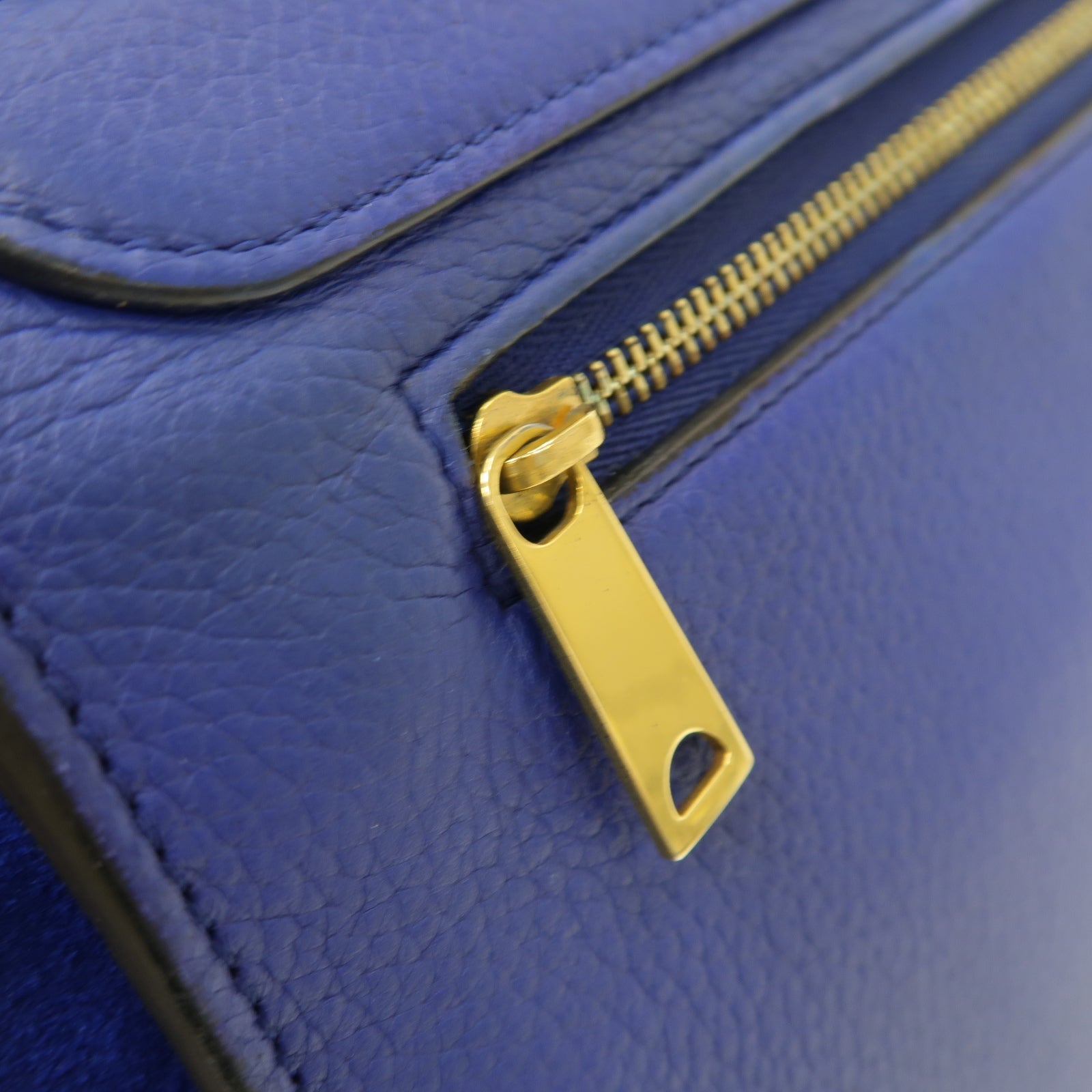 CELINE 【激減優惠】牛皮皮革Trapeze金扣手挽肩背兩用袋藍色