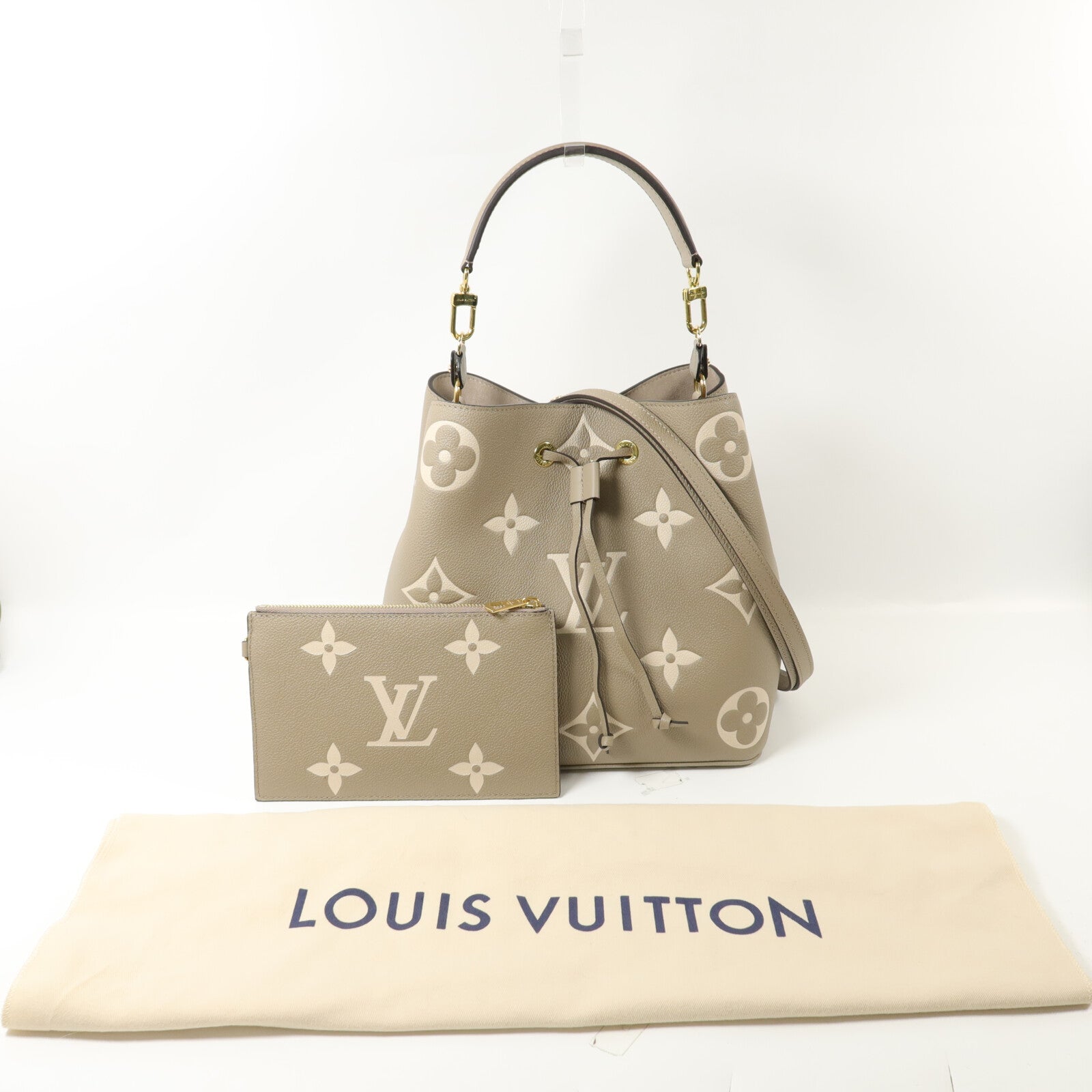 LOUIS VUITTON Monogram Empreinte Neo Noe MM手挽肩背兩用袋