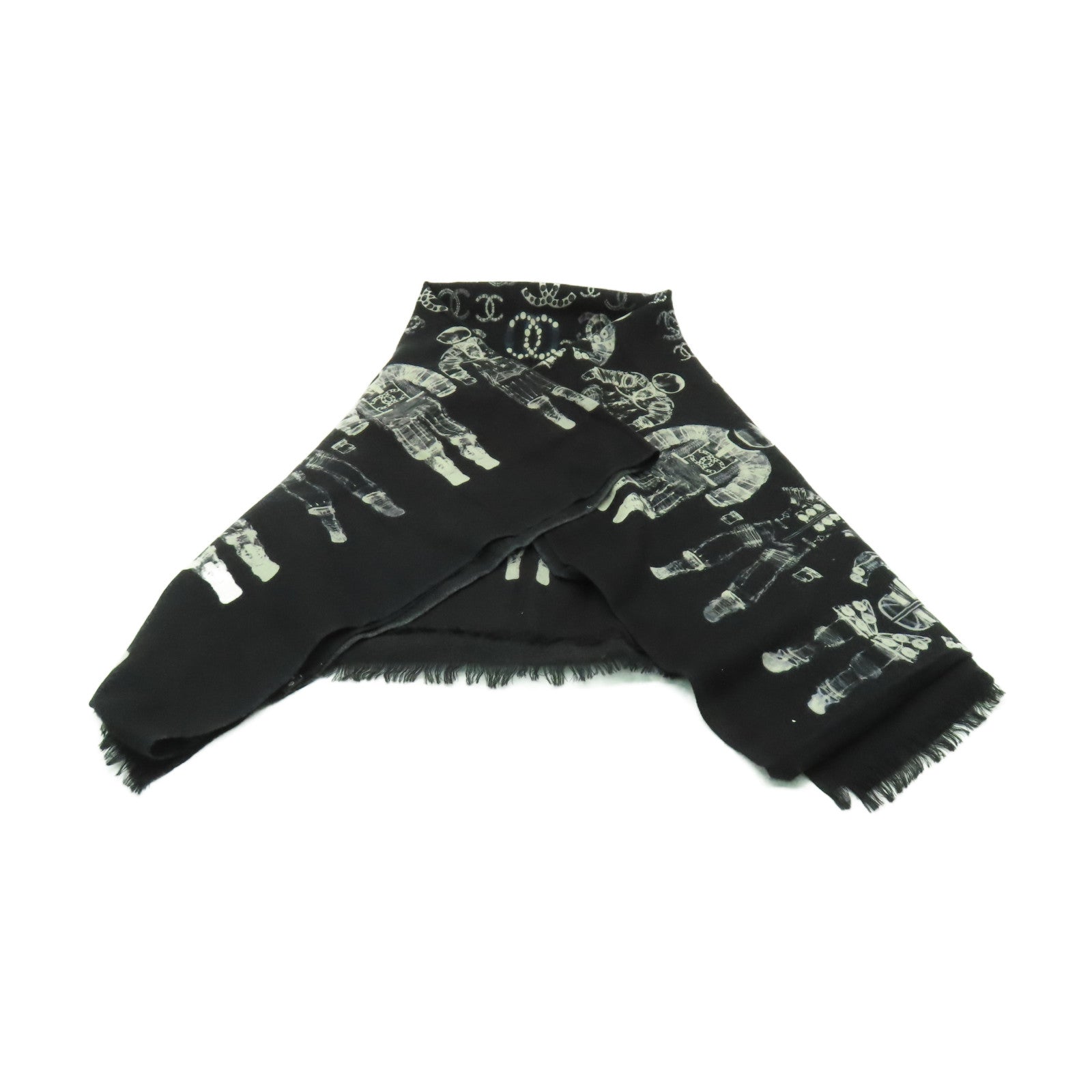 CHANEL 【激減優惠】羊絨Scarf絲巾黑色