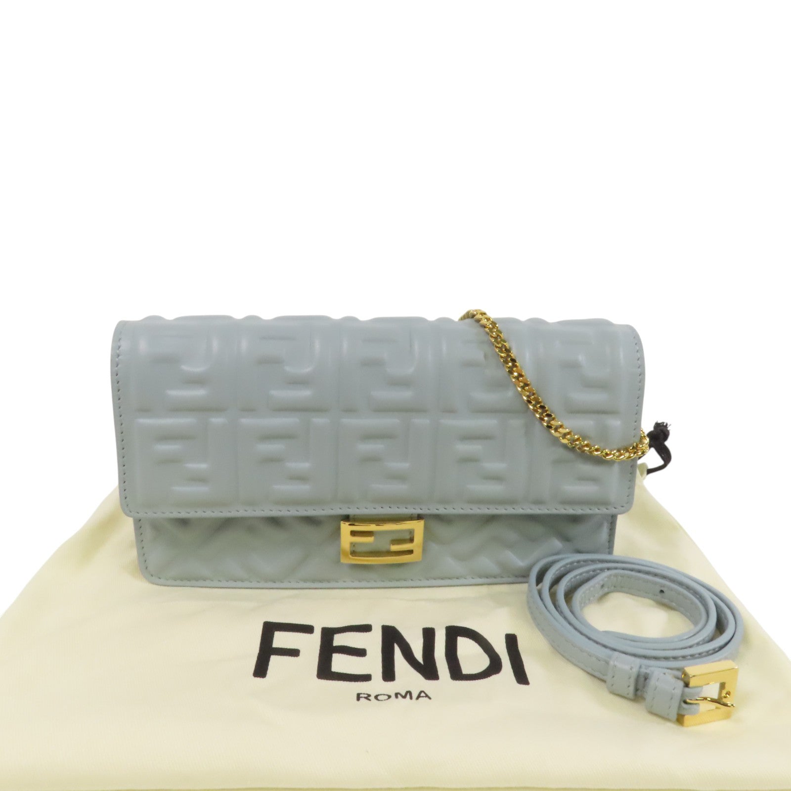 FENDI 牛皮皮革Shoulder Bag金扣肩背袋