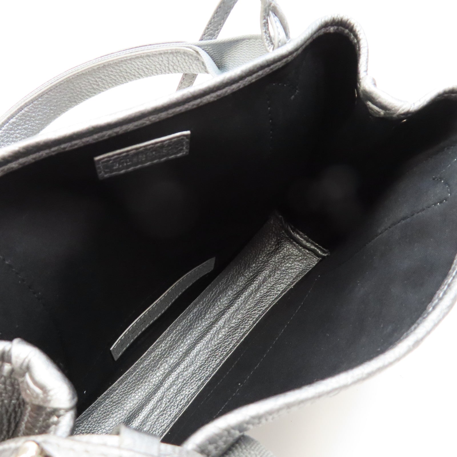 BALENCIAGA 牛皮皮革Cabas XS Bag手挽肩背兩用袋銀色