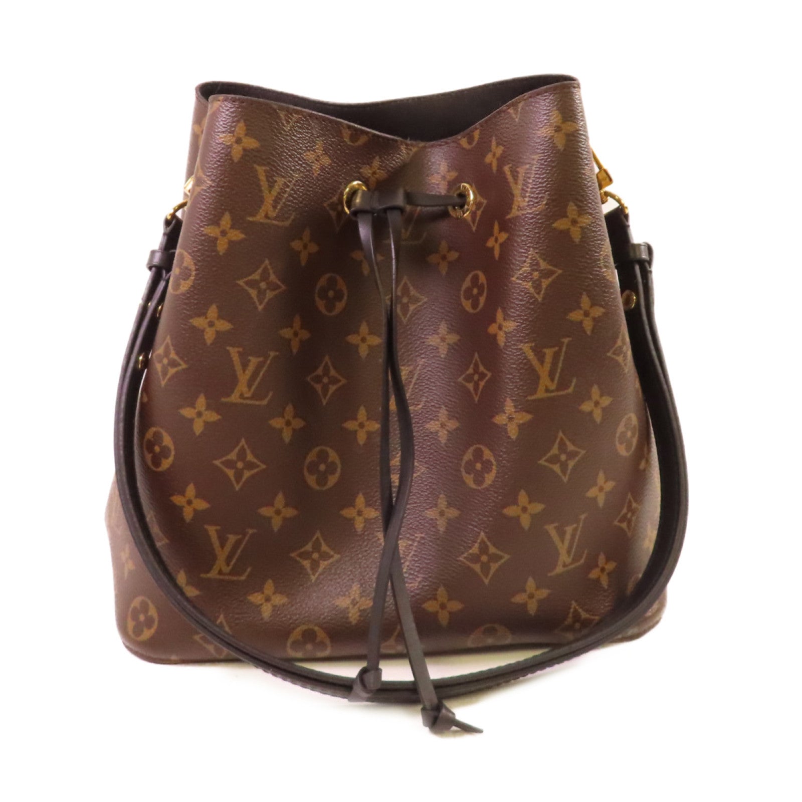 LOUIS VUITTON Monogram Neonoe MM Shoulder Bag金扣肩背袋啡色/黑色