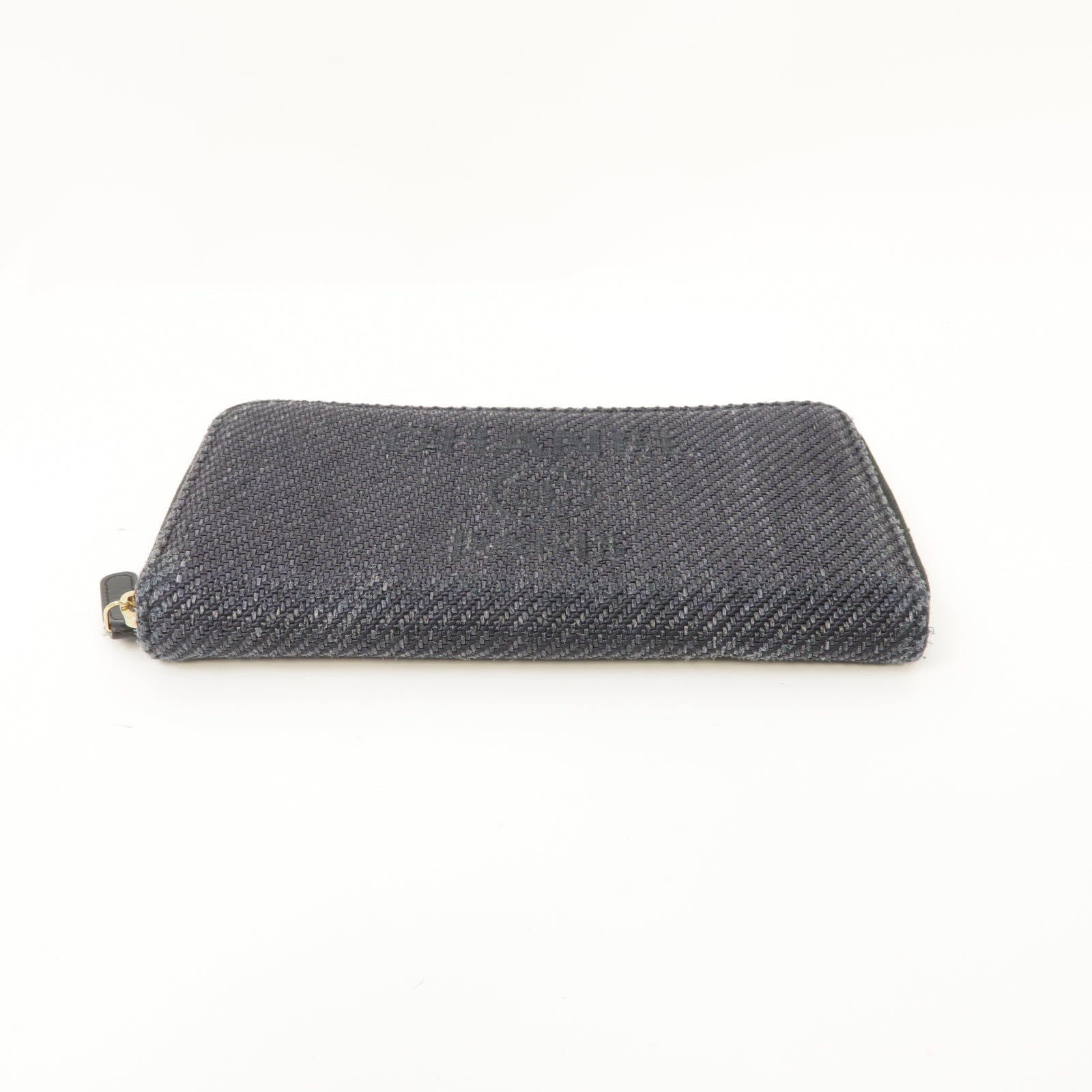 CHANEL 帆布Long Wallet金扣長錢包黑色