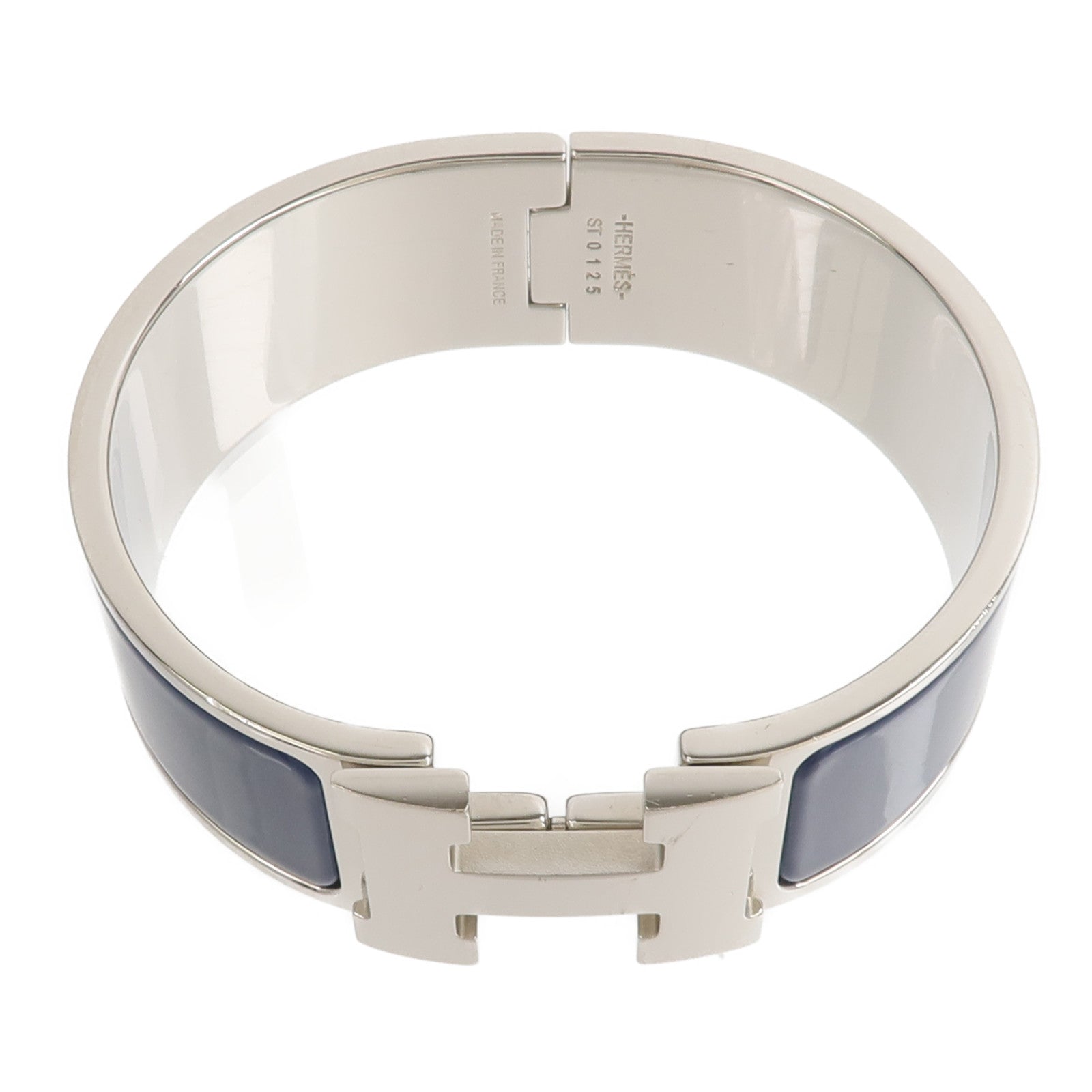 HERMES 【激減優惠】金屬/琺瑯Clic Clac H Bracelet手鐲Bleu Abysse