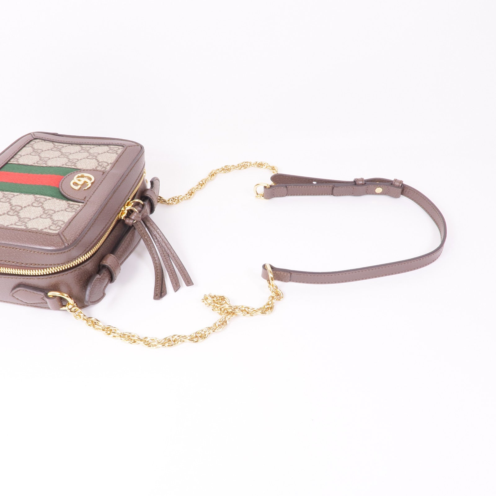 GUCCI 塗層帆布Ophidia Mini金扣手挽肩背兩用袋