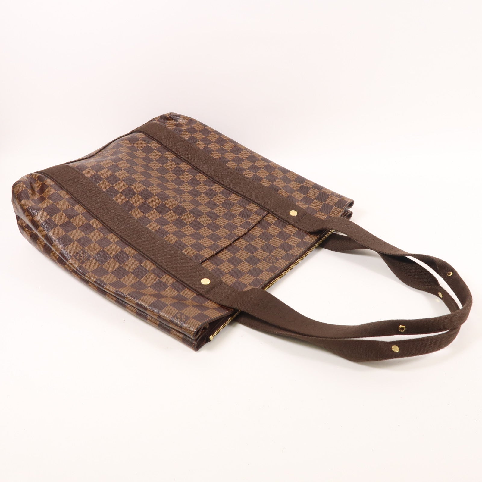 LOUIS VUITTON Damier Beaubourg金扣肩背袋棕色