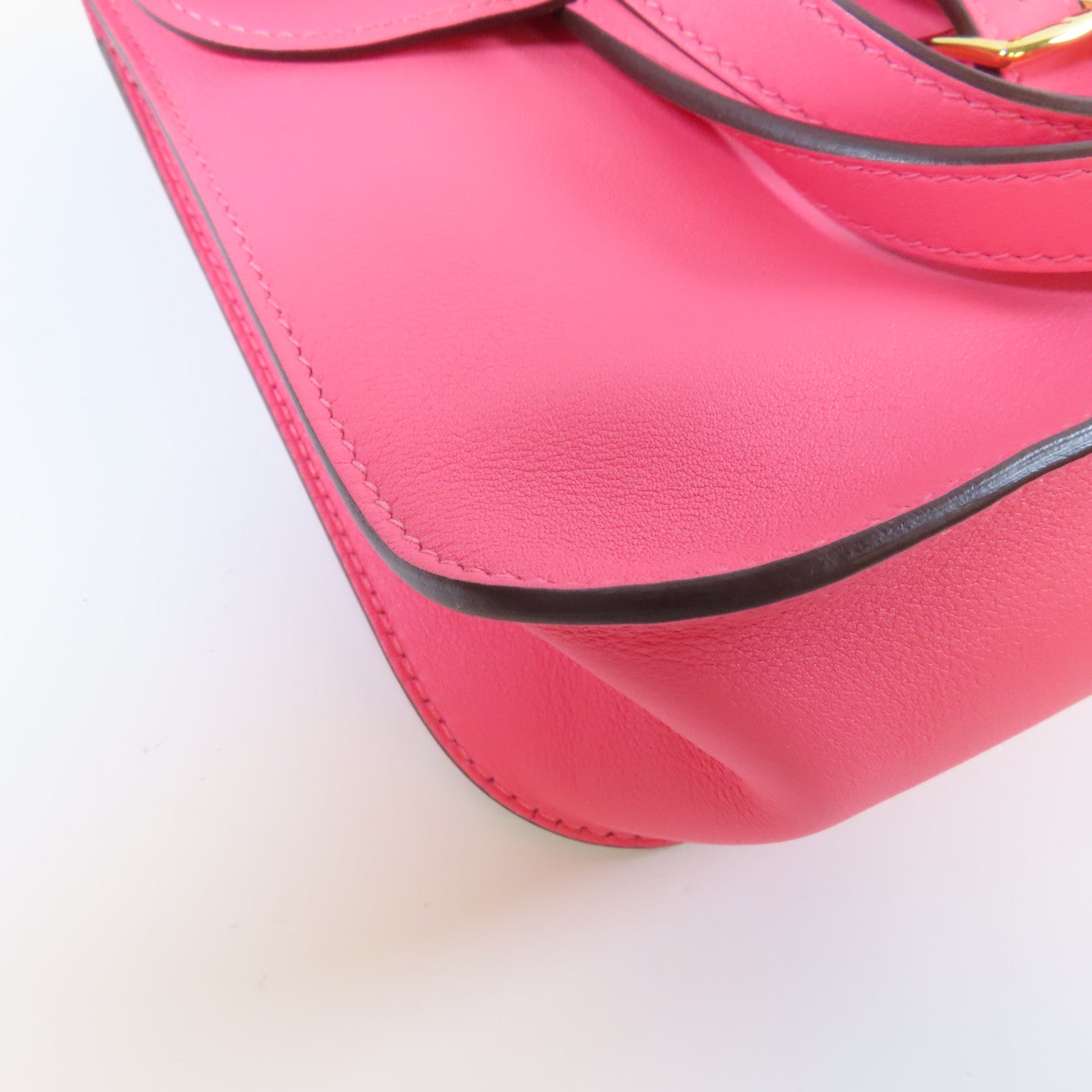 HERMES 【激減優惠】Swift皮革Mini Halzan金扣手挽肩背兩用袋Rose Azalee杜鵑粉紅色