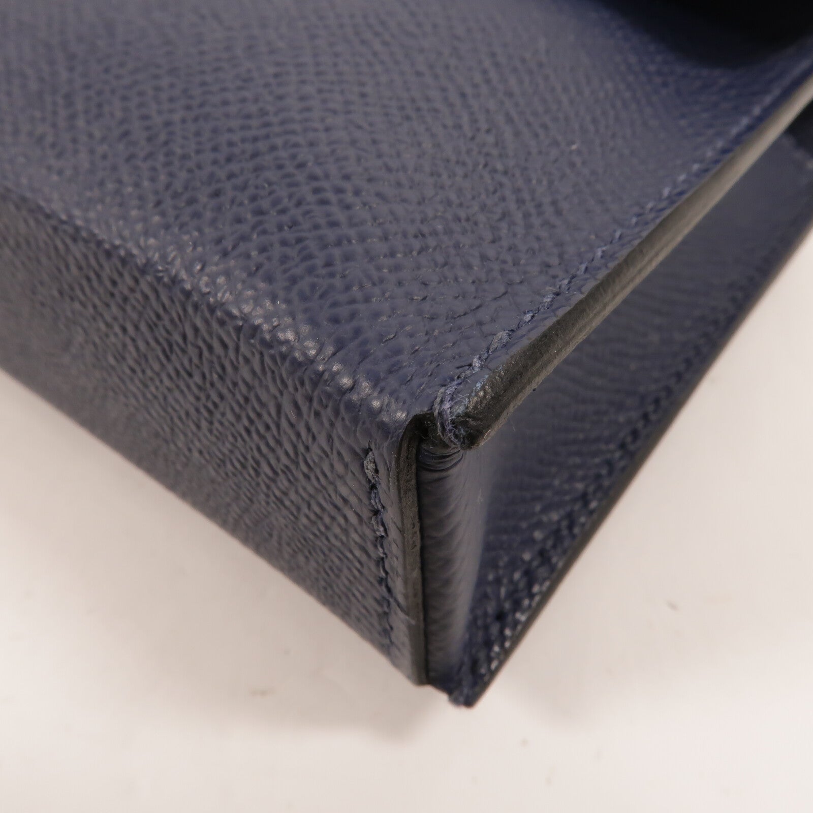 HERMES Epsom皮革Hermesnap Wallet Bag肩背袋Bleu Navy